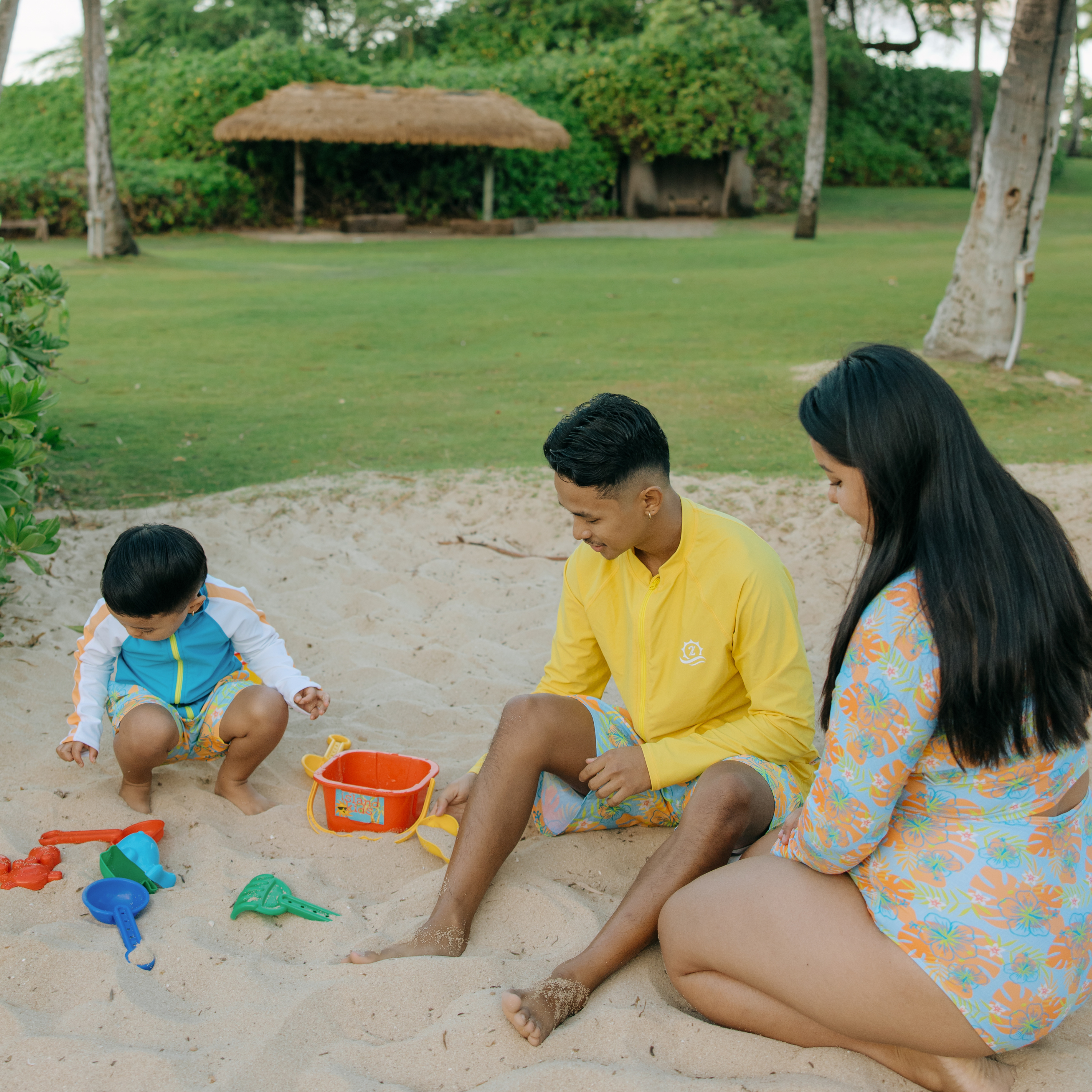 Boys Long Sleeve Zipper Rash Guard and Swim Trunk Set | "Groovy"-SwimZip UPF 50+ Sun Protective Swimwear & UV Zipper Rash Guards-pos10