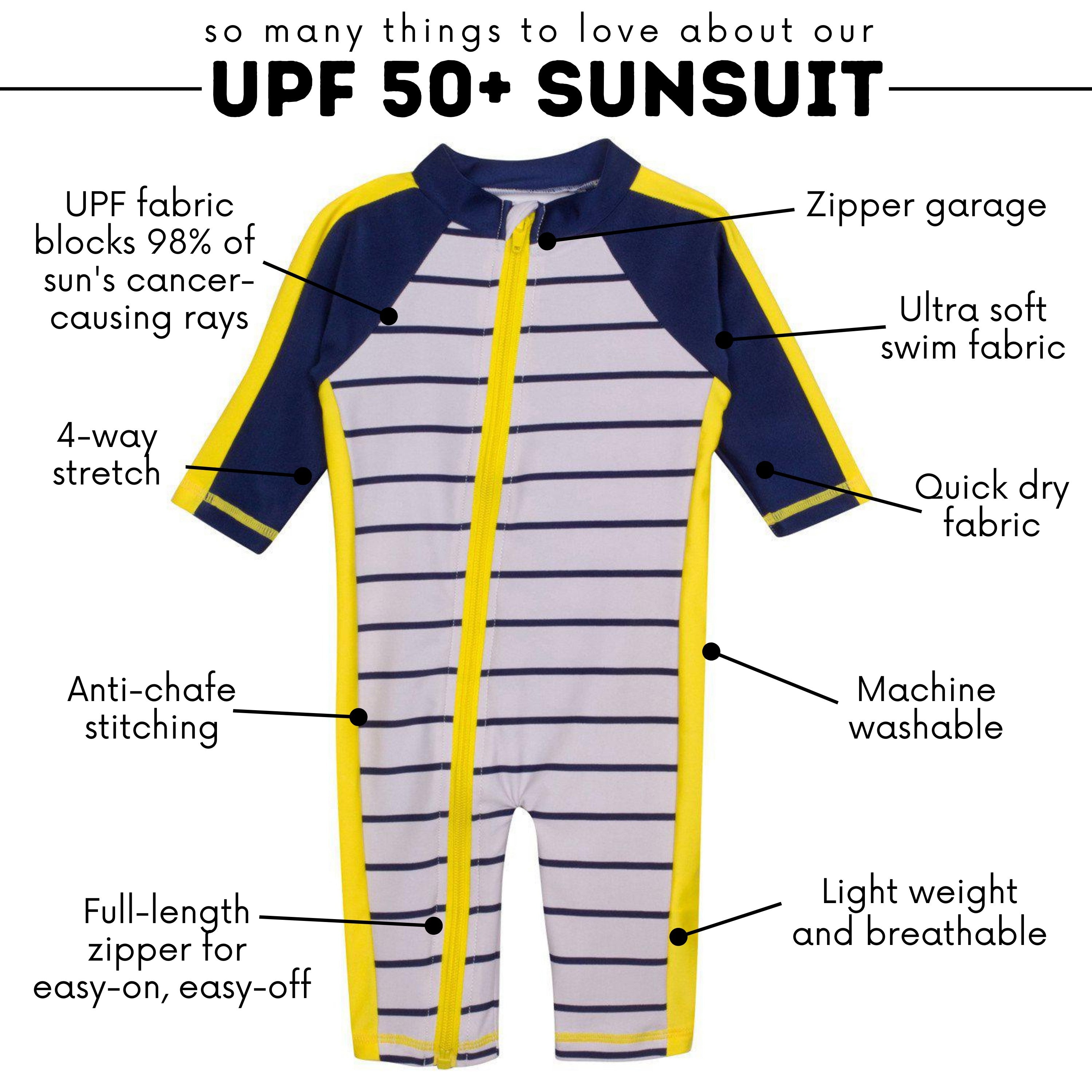 Sunsuit - Long Sleeve Romper Swimsuit | "Hampton’s Getaway"-SwimZip UPF 50+ Sun Protective Swimwear & UV Zipper Rash Guards-pos4