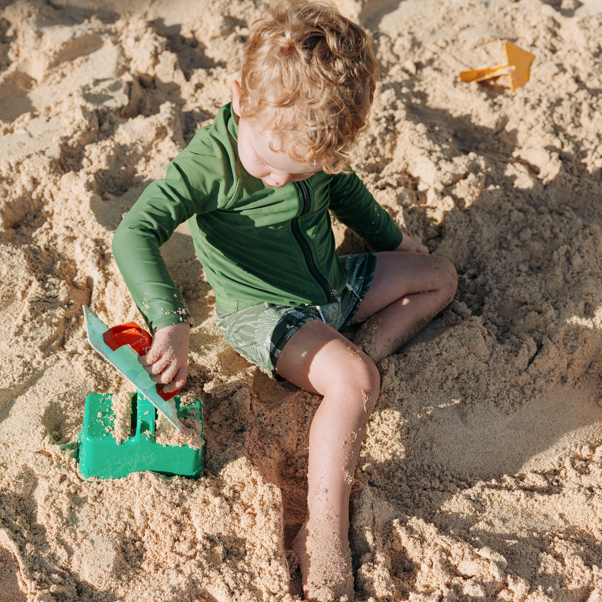 Kids UPF 50+ Long Sleeve Zipper Rash Guard Swim Shirt | "Hunter Green"-SwimZip UPF 50+ Sun Protective Swimwear & UV Zipper Rash Guards-pos8