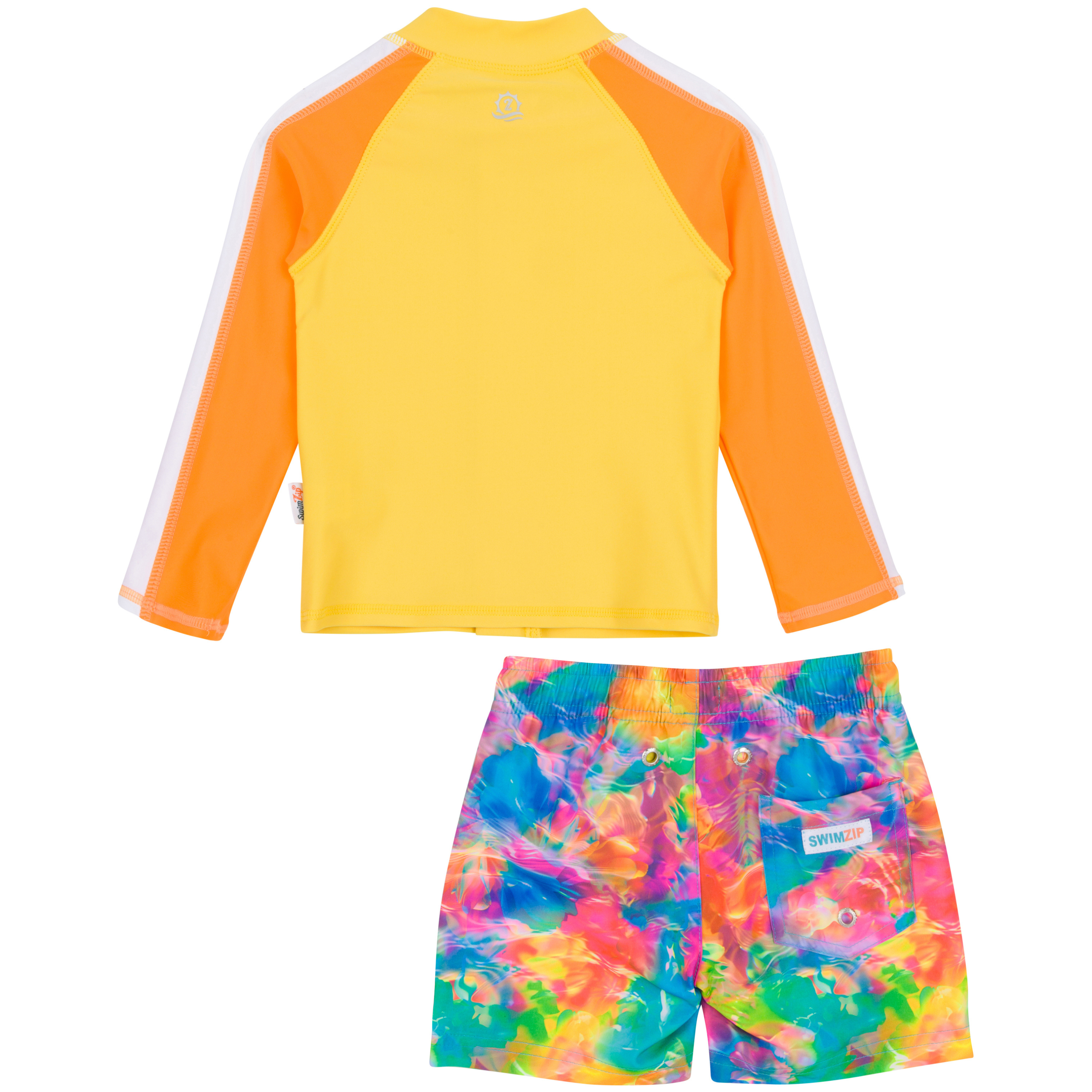 Boys Long Sleeve Zipper Rash Guard and Swim Trunk Set | "Impressions"-SwimZip UPF 50+ Sun Protective Swimwear & UV Zipper Rash Guards-pos8