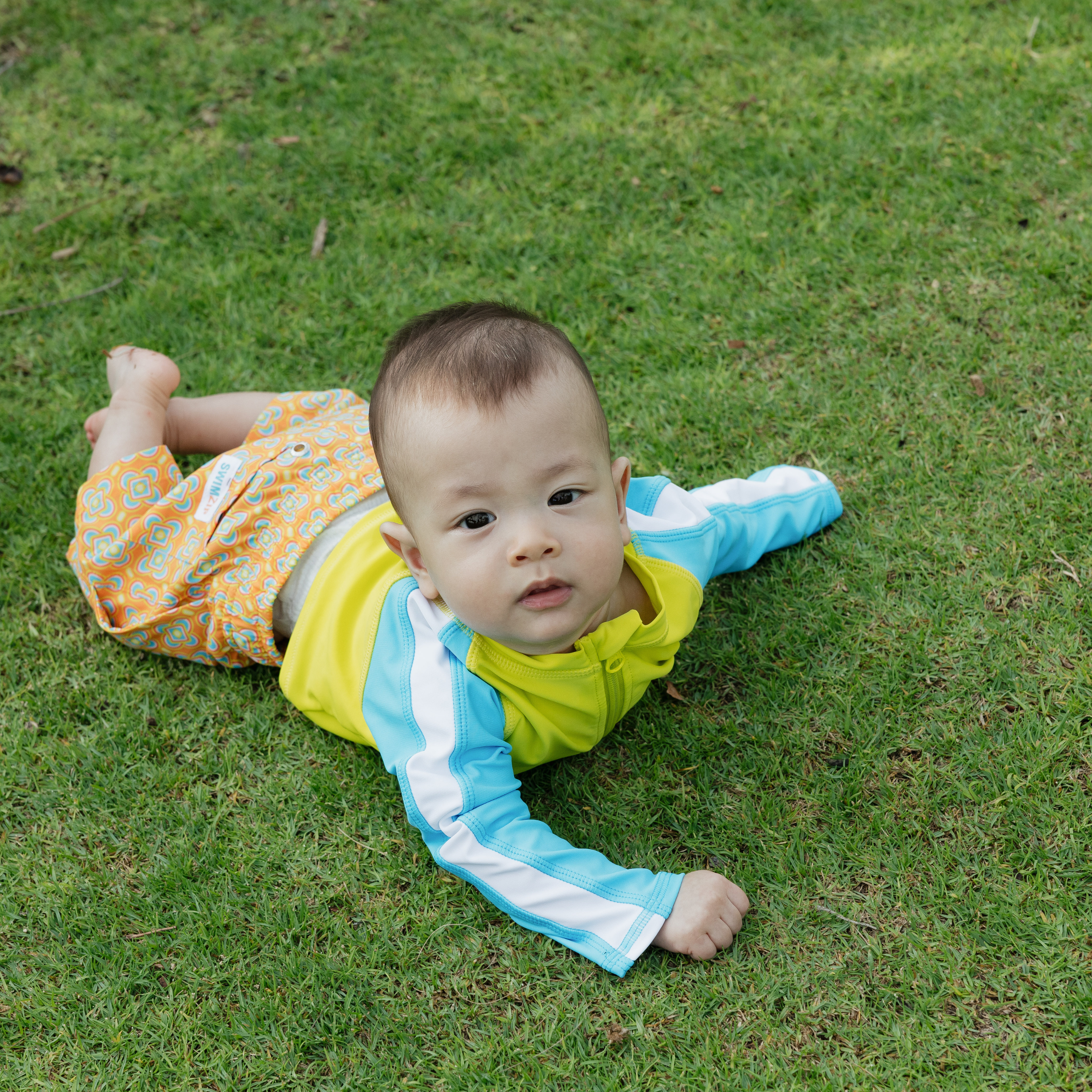 Boys Long Sleeve Zipper Rash Guard and Swim Trunk Set | "Kaleidoscope"-SwimZip UPF 50+ Sun Protective Swimwear & UV Zipper Rash Guards-pos7