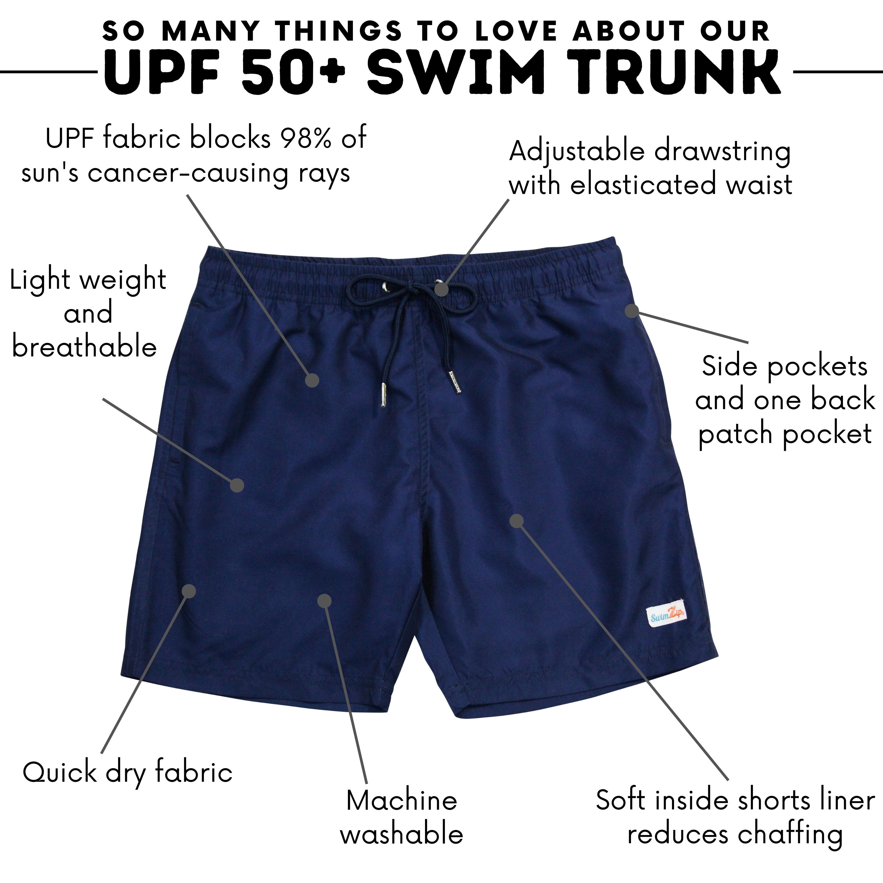 Boys Swim Trunks Boxer Brief Liner (sizes 6-14) | "Navy"-SwimZip UPF 50+ Sun Protective Swimwear & UV Zipper Rash Guards-pos5