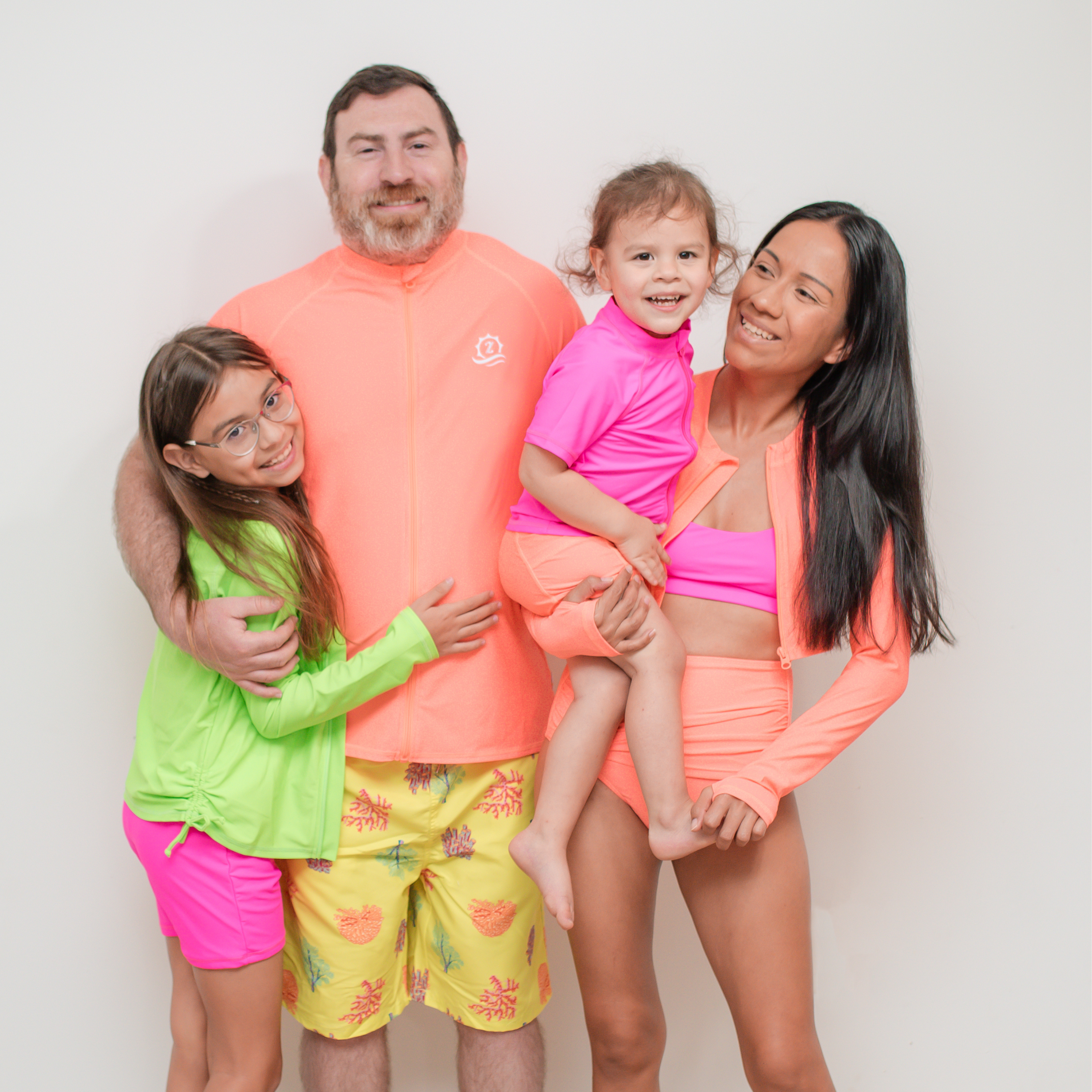 Women's Long Sleeve Crop Rash Guard | “Neon Orange"-SwimZip UPF 50+ Sun Protective Swimwear & UV Zipper Rash Guards-pos9