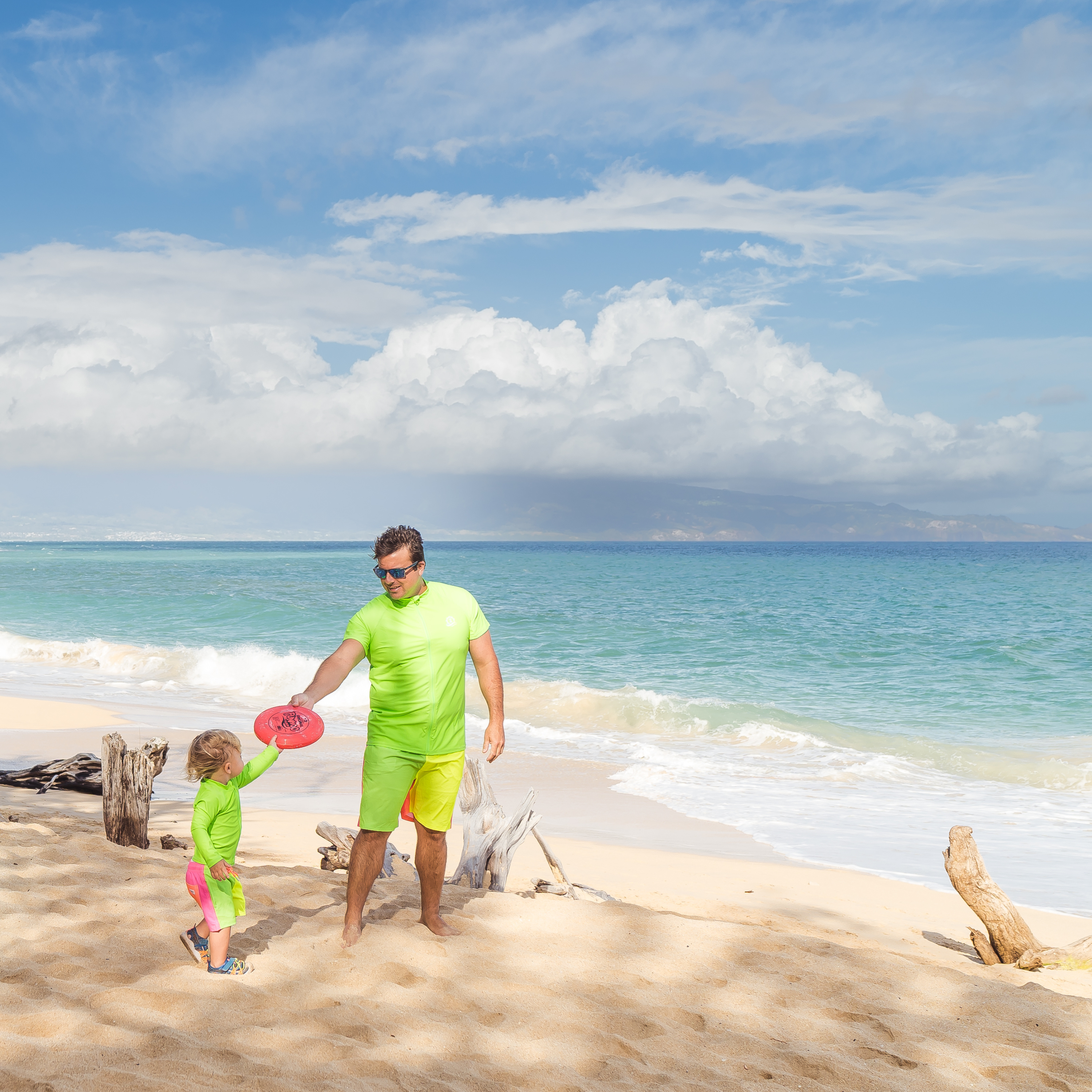 Boys Long Sleeve Zipper Rash Guard and Swim Trunk Set | "Neon Sunrise"-SwimZip UPF 50+ Sun Protective Swimwear & UV Zipper Rash Guards-pos12