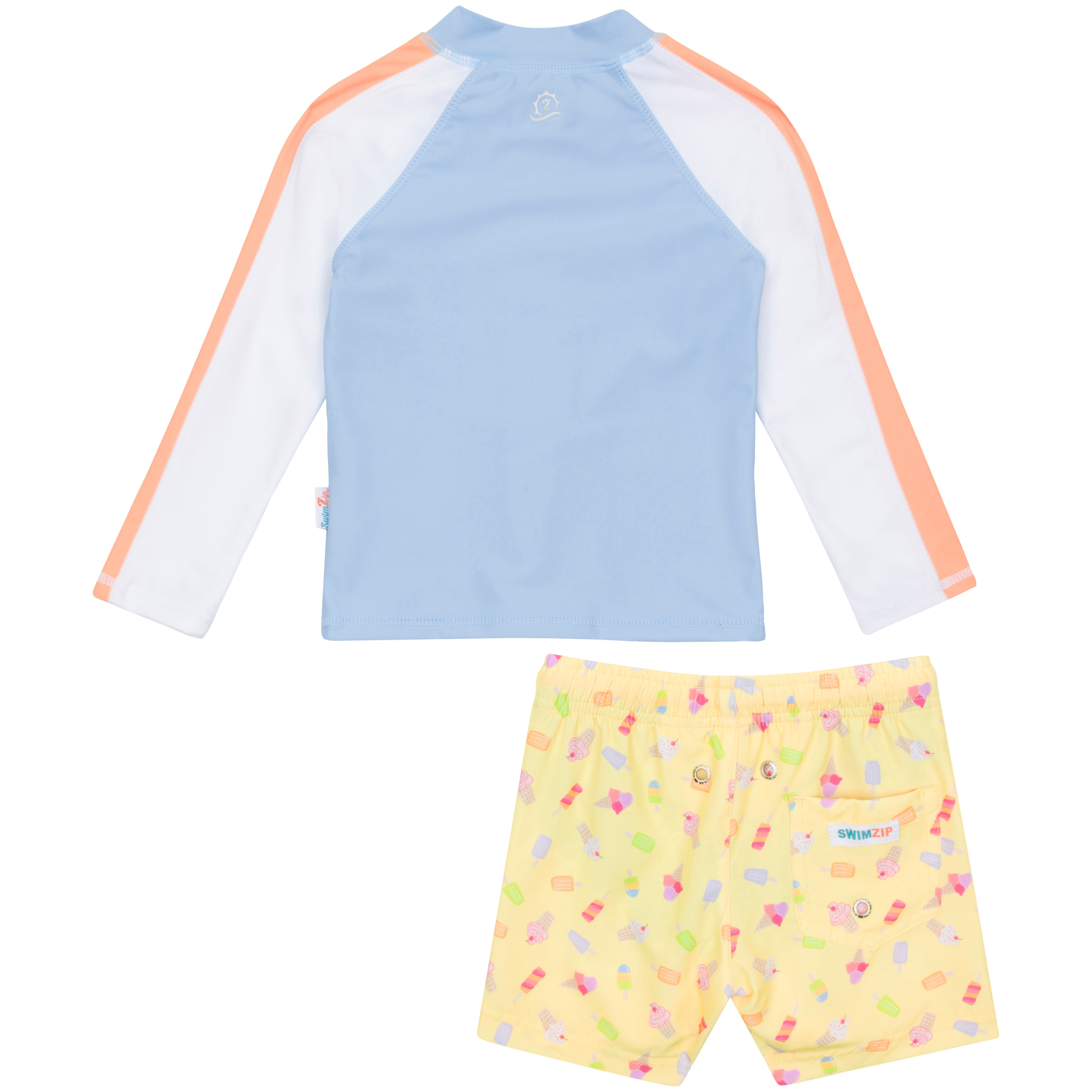 Boys Long Sleeve Zipper Rash Guard and Swim Trunk Set | "Sweetie"-SwimZip UPF 50+ Sun Protective Swimwear & UV Zipper Rash Guards-pos11