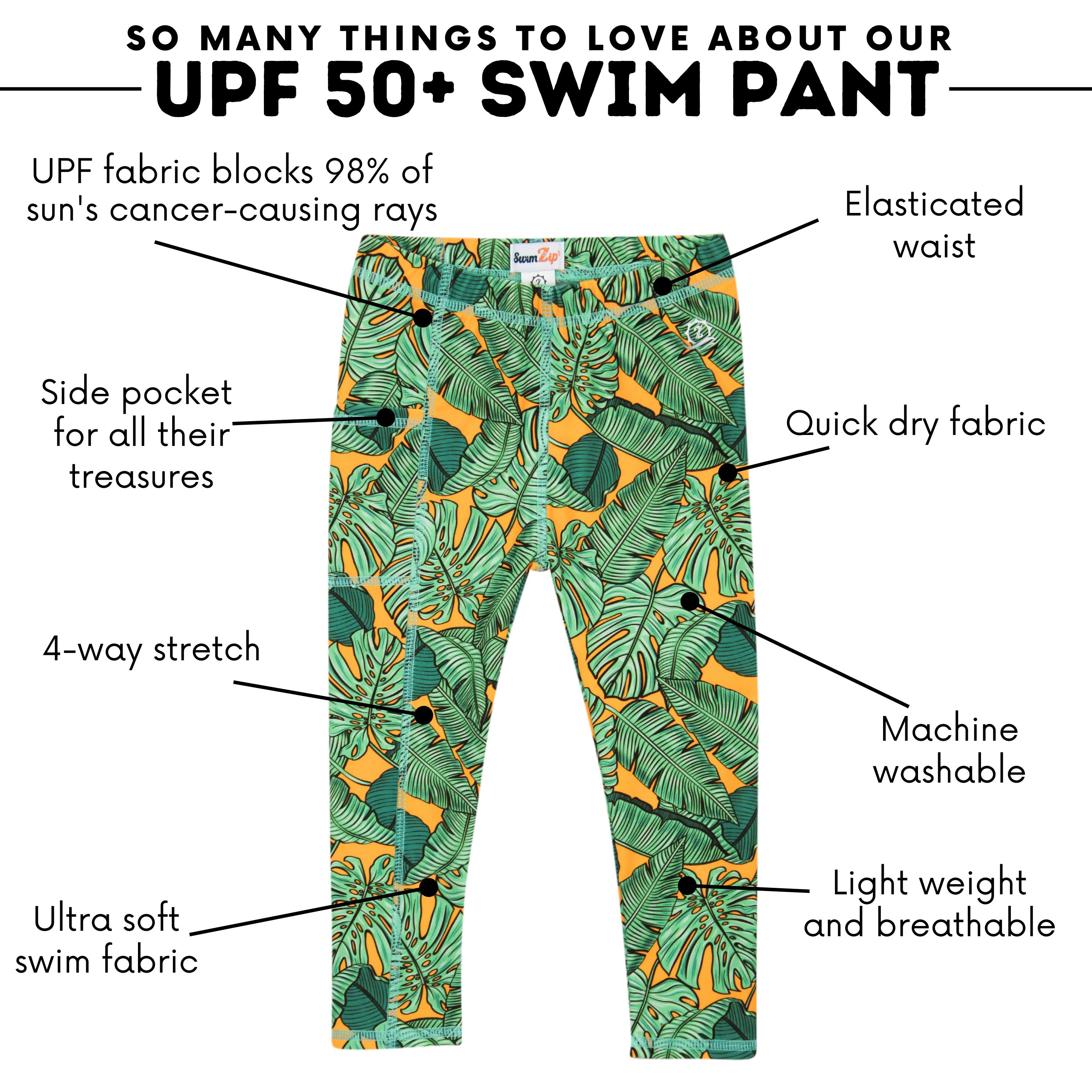 Kids Swim Pants | "The Tropics"-SwimZip UPF 50+ Sun Protective Swimwear & UV Zipper Rash Guards-pos4