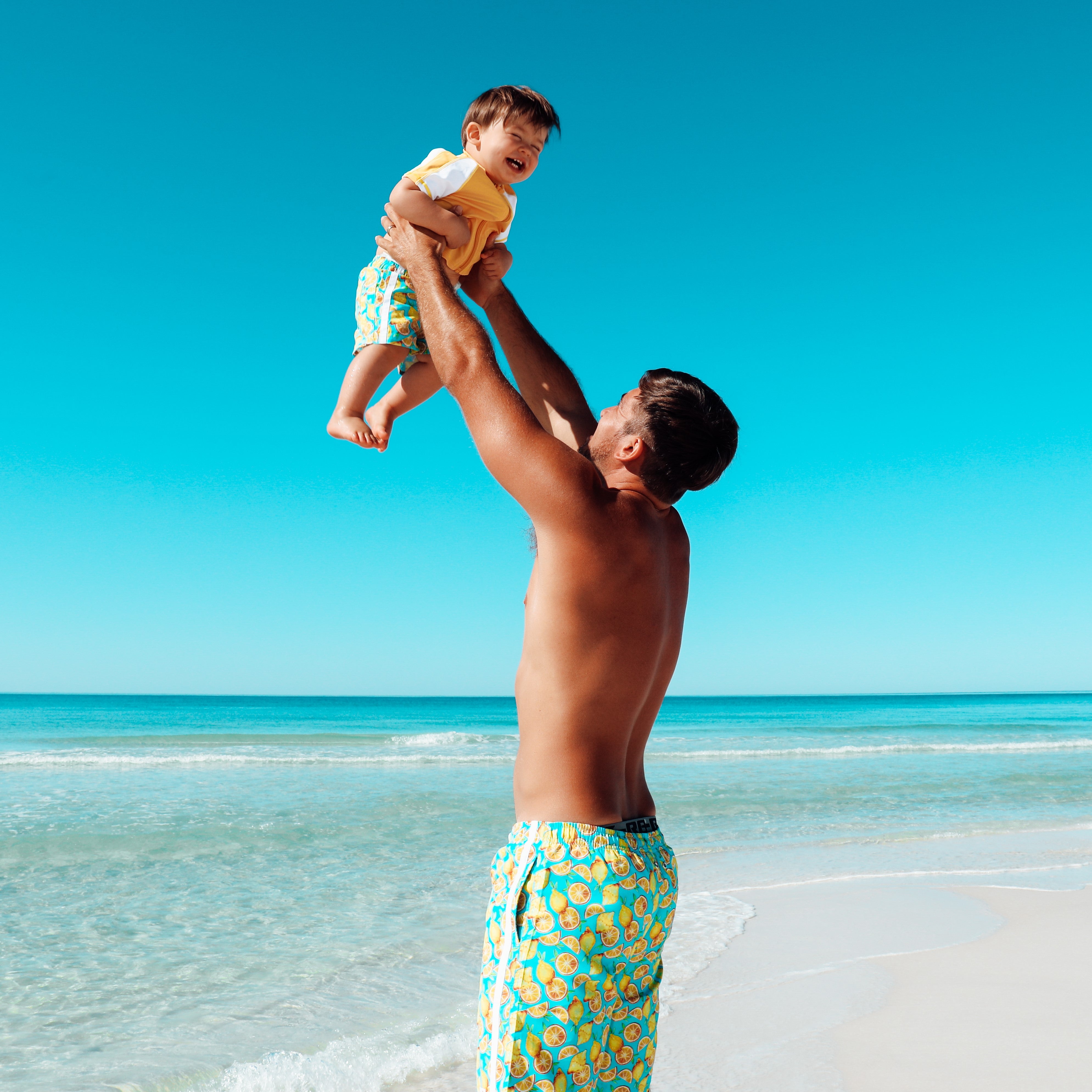 Men's 8" Swim Trunks Boxer Brief Liner | "Lemons"-SwimZip UPF 50+ Sun Protective Swimwear & UV Zipper Rash Guards-pos11