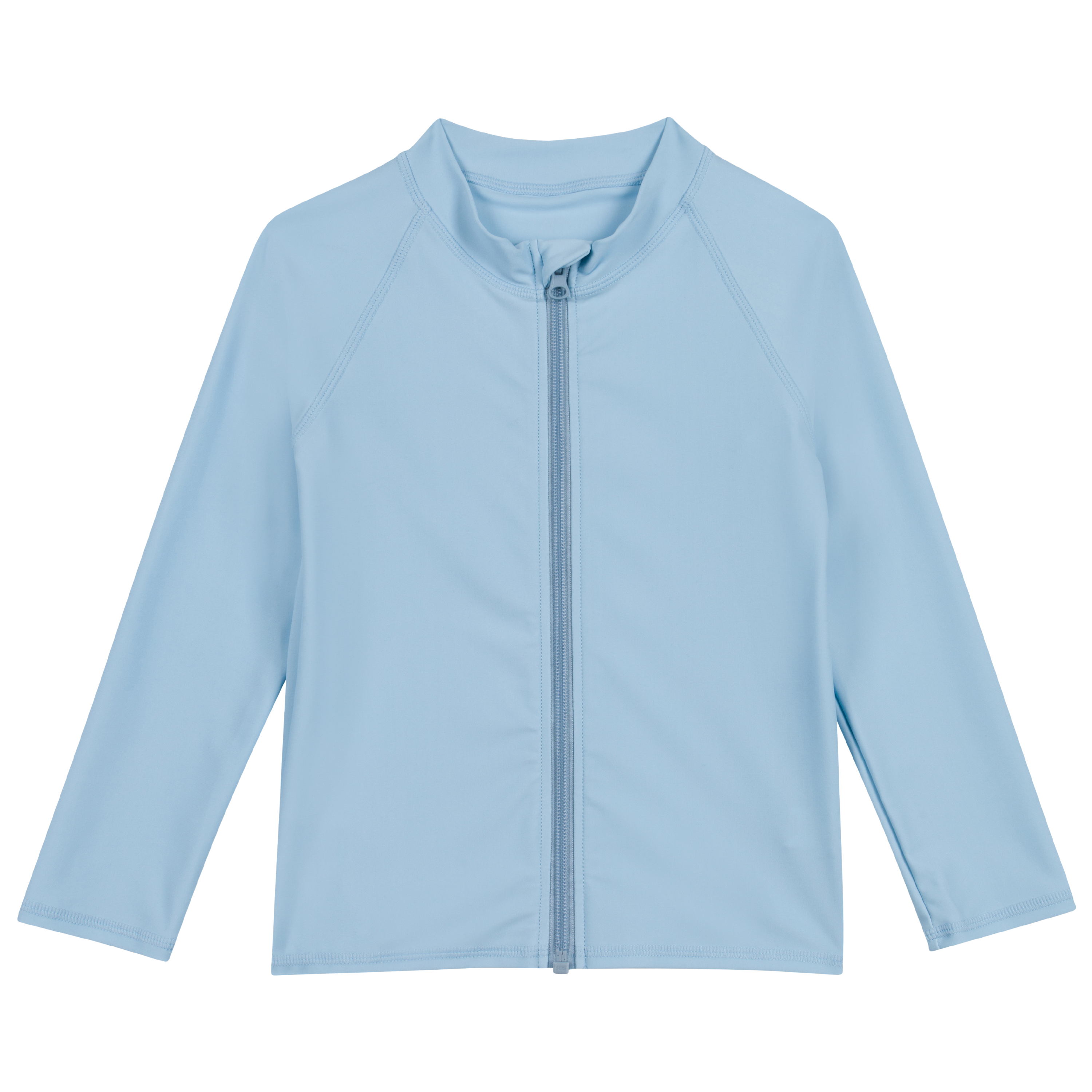 Kids UPF 50+ Long Sleeve Zipper Rash Guard Swim Shirt | "Dream Blue"-6-12 Month-Dream Blue-SwimZip UPF 50+ Sun Protective Swimwear & UV Zipper Rash Guards-pos1