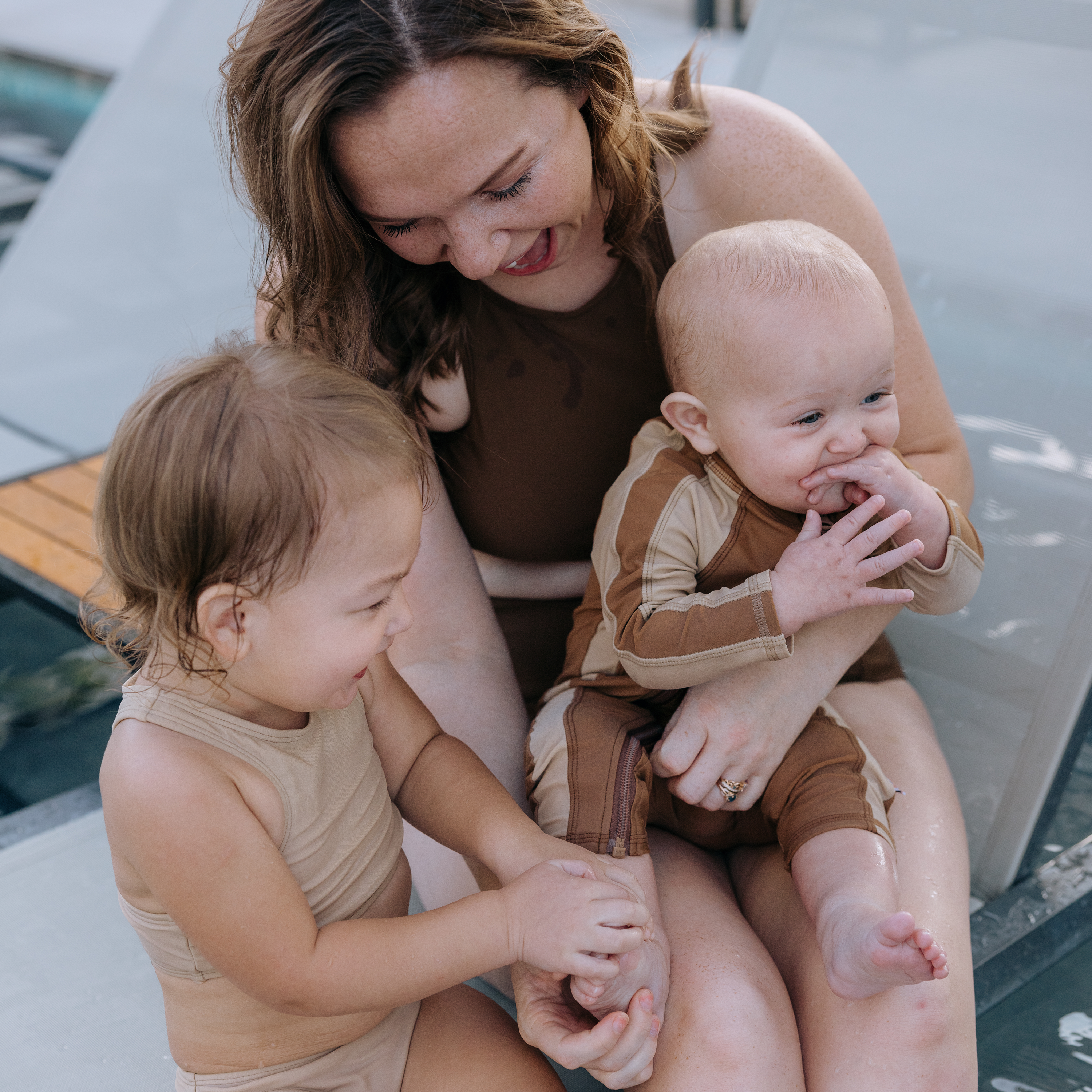 Sunsuit - Long Sleeve Romper Swimsuit | "Canyon Haze"-SwimZip UPF 50+ Sun Protective Swimwear & UV Zipper Rash Guards-pos8