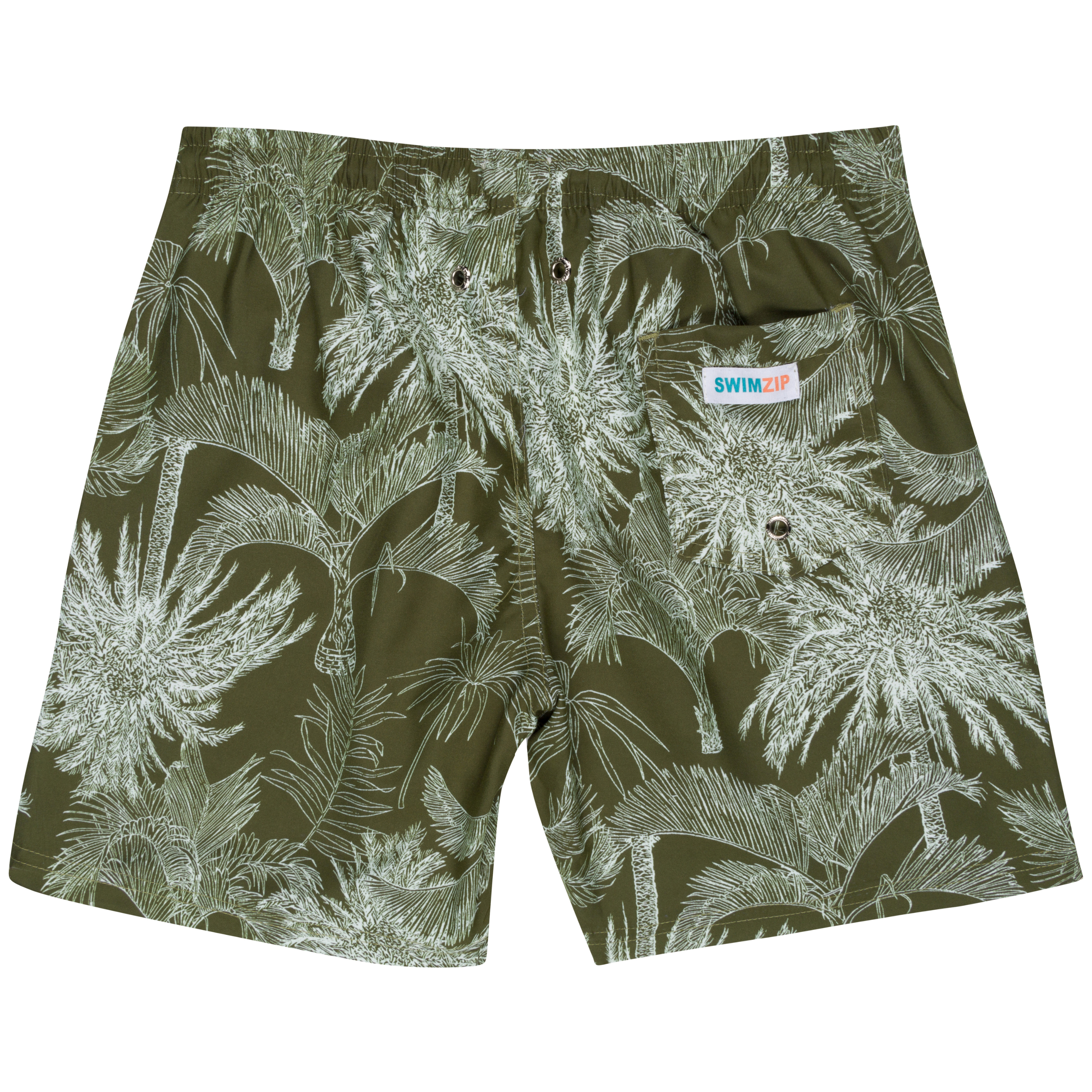Men's 8" Swim Trunks Boxer Brief Liner | "Hawaiian Rainforest"-SwimZip UPF 50+ Sun Protective Swimwear & UV Zipper Rash Guards-pos11