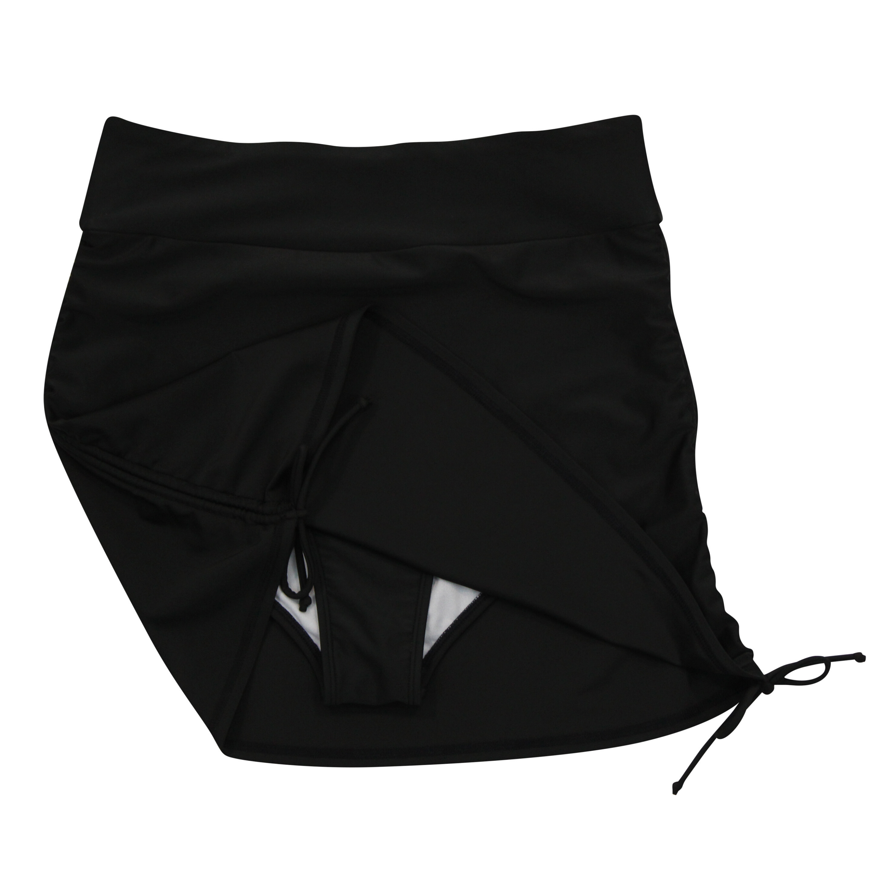 Women's Adjustable Swim Skirt Swim Bottom | "Black"-SwimZip UPF 50+ Sun Protective Swimwear & UV Zipper Rash Guards-pos10