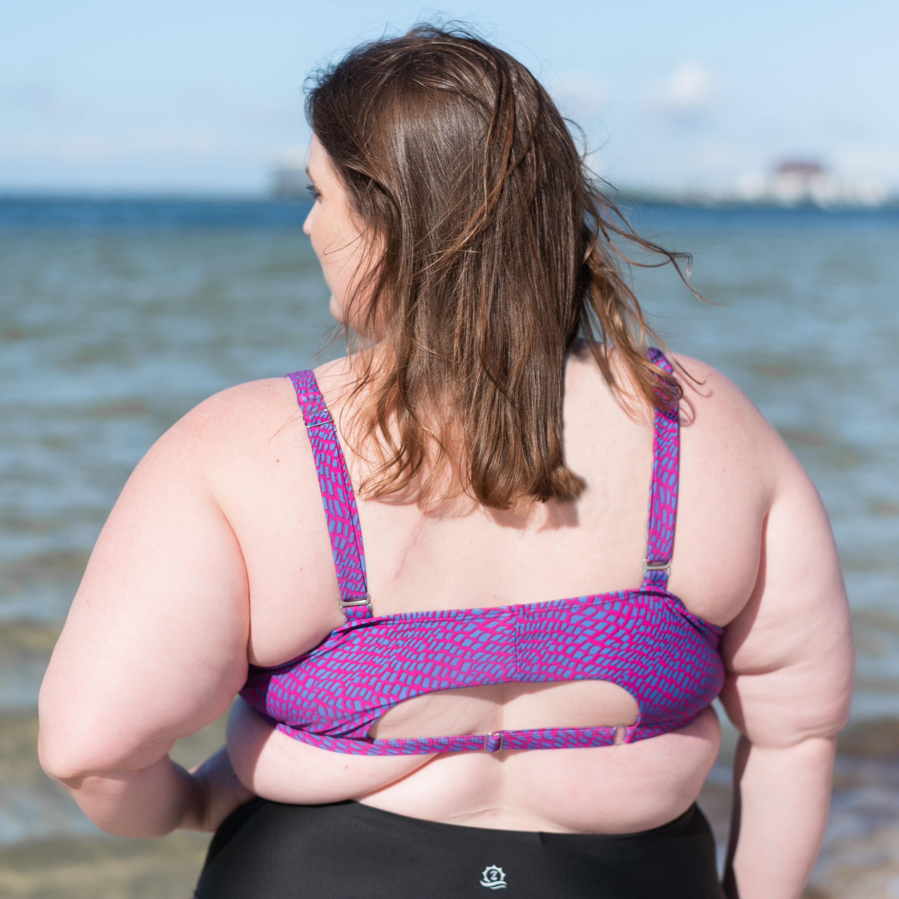 Women's Scoop Neck Bikini Top Plus Size | "In Disguise"-SwimZip UPF 50+ Sun Protective Swimwear & UV Zipper Rash Guards-pos7