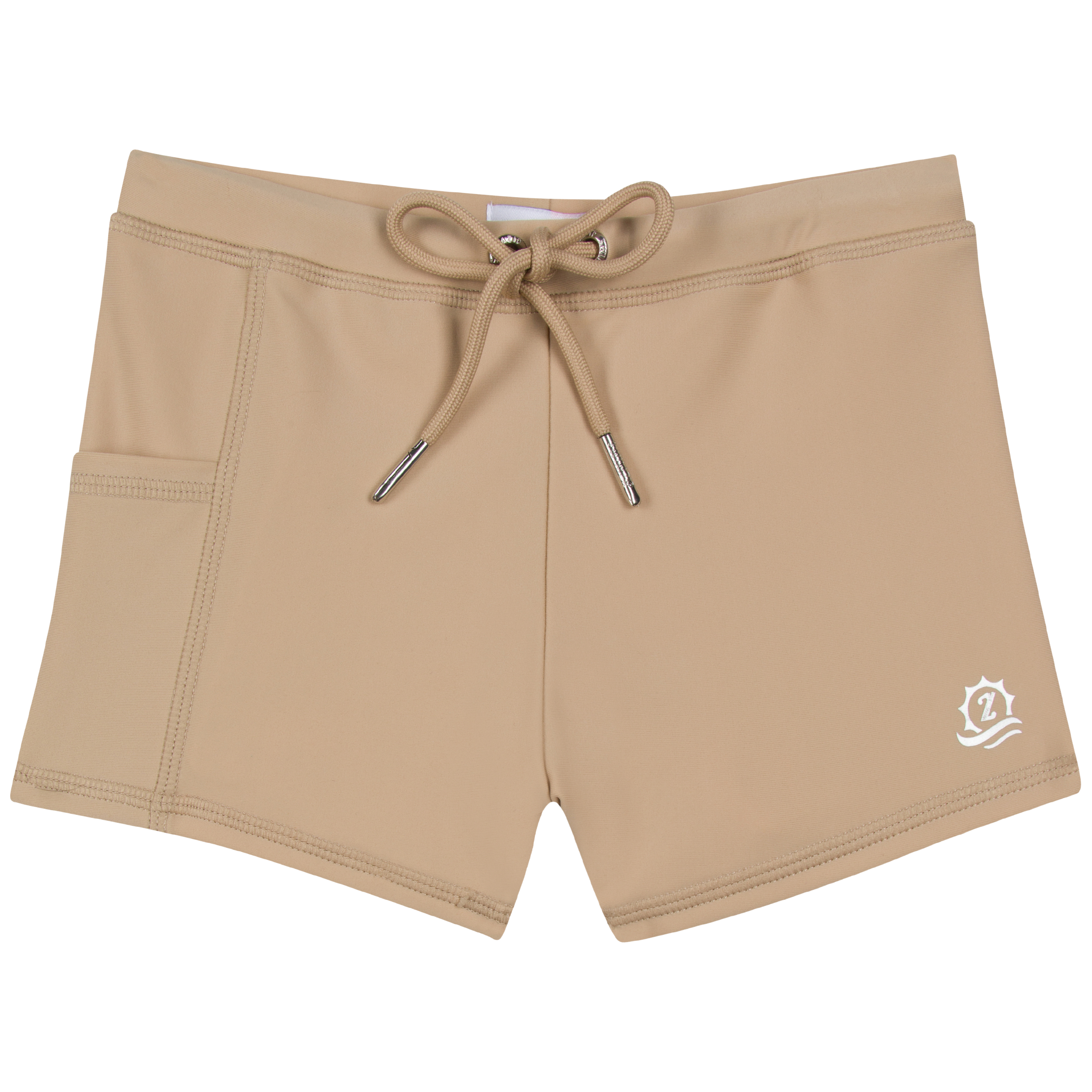 Kids Euro Swim Shorties | "Sandy Beach"-SwimZip UPF 50+ Sun Protective Swimwear & UV Zipper Rash Guards-pos1