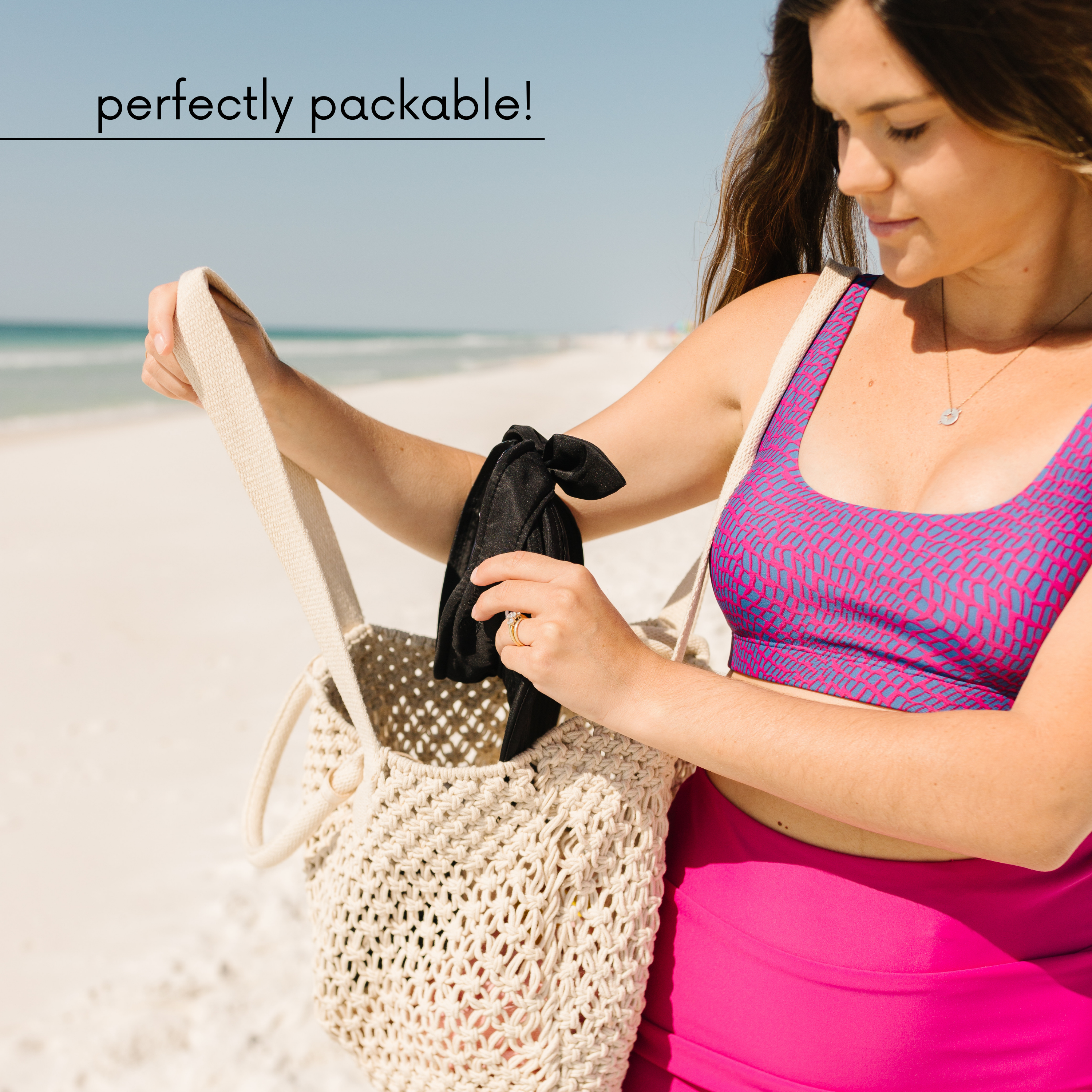 Women's Zip Off Adjustable Sun Visor + Sun Hat - White-SwimZip UPF 50+ Sun Protective Swimwear & UV Zipper Rash Guards-pos13