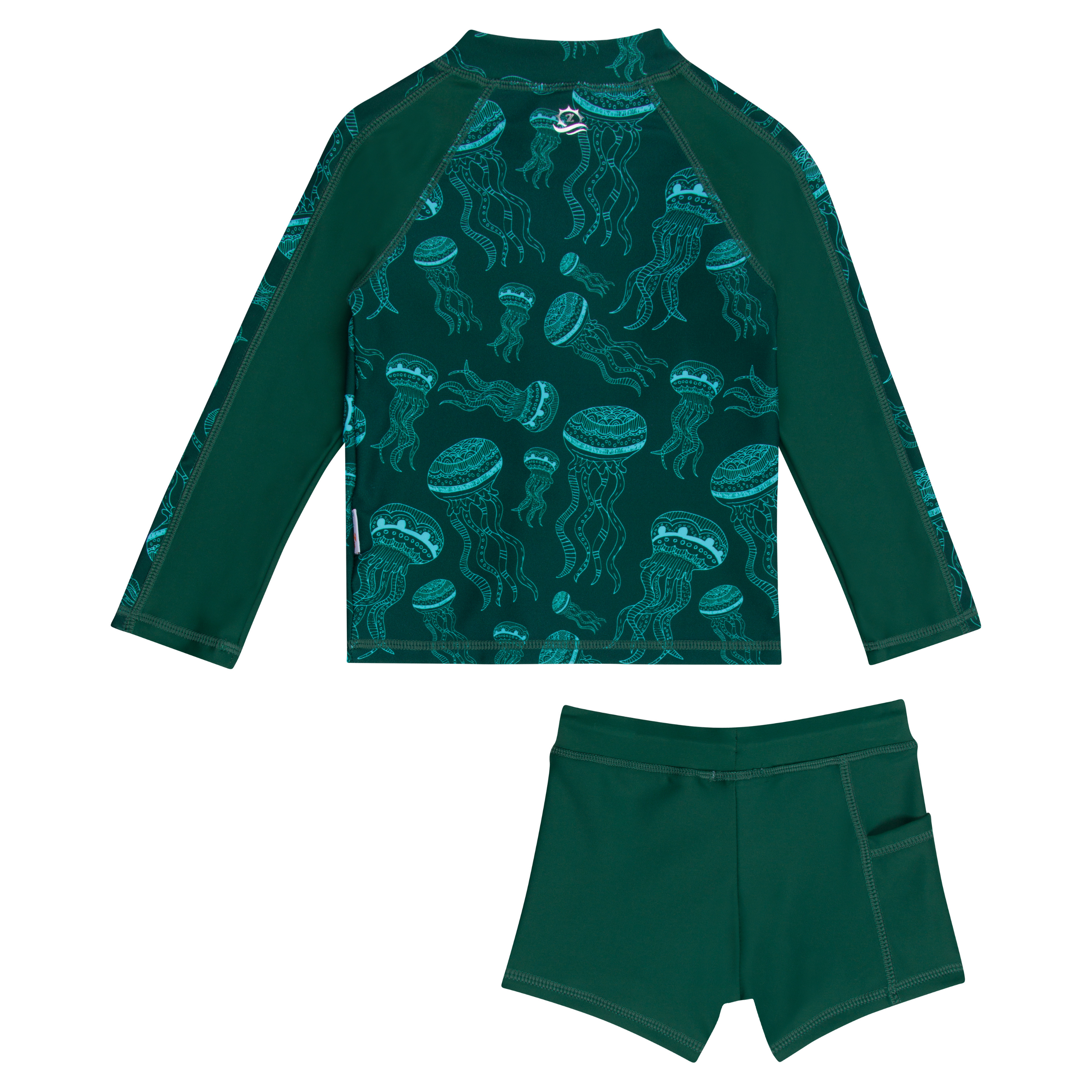 Kids Euro Shorties + Long Sleeve Rash Guard Set | "Jelly Jellyfish"-SwimZip UPF 50+ Sun Protective Swimwear & UV Zipper Rash Guards-pos7