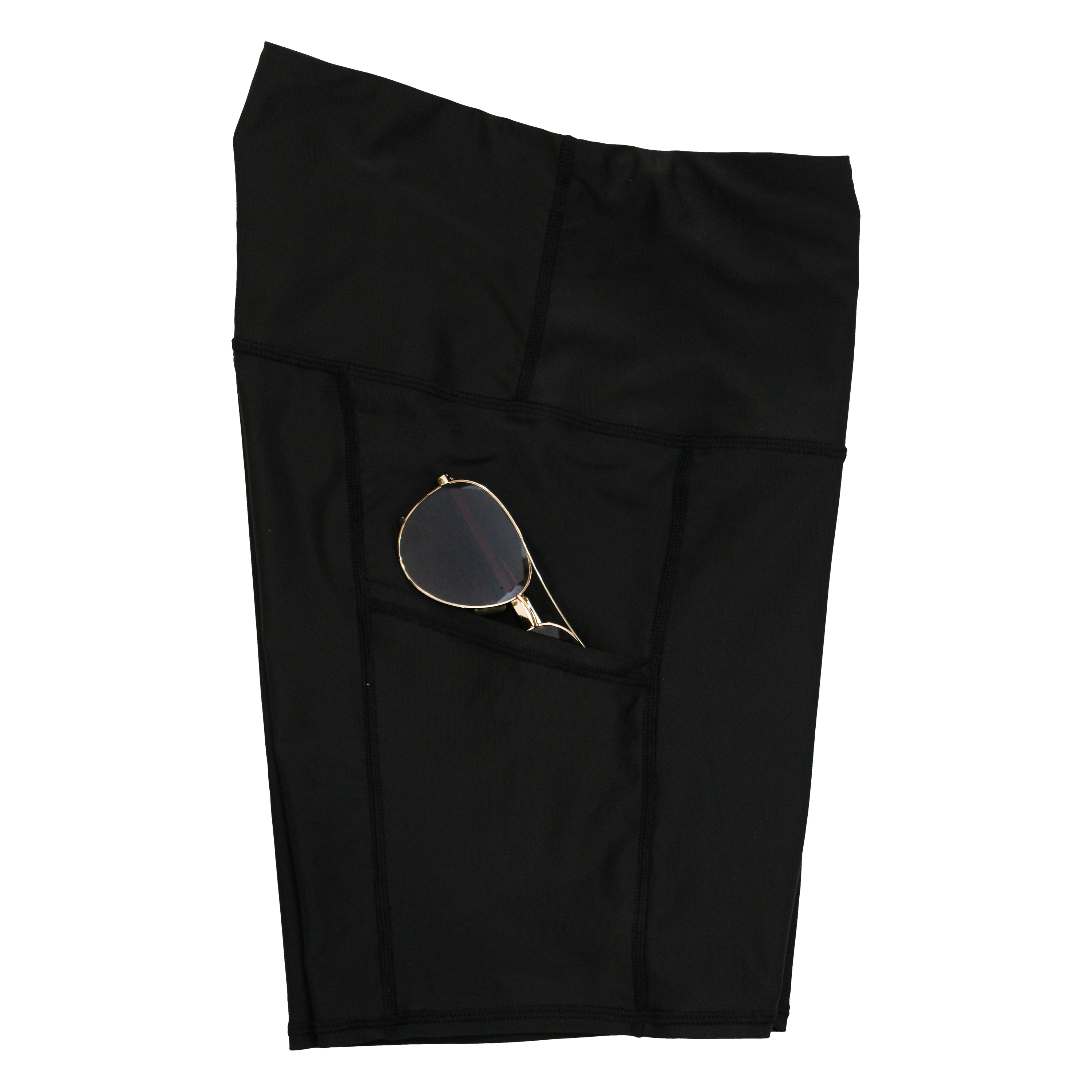 Women's Long Swim Bike Short with Pocket | “Black”-SwimZip UPF 50+ Sun Protective Swimwear & UV Zipper Rash Guards-pos12