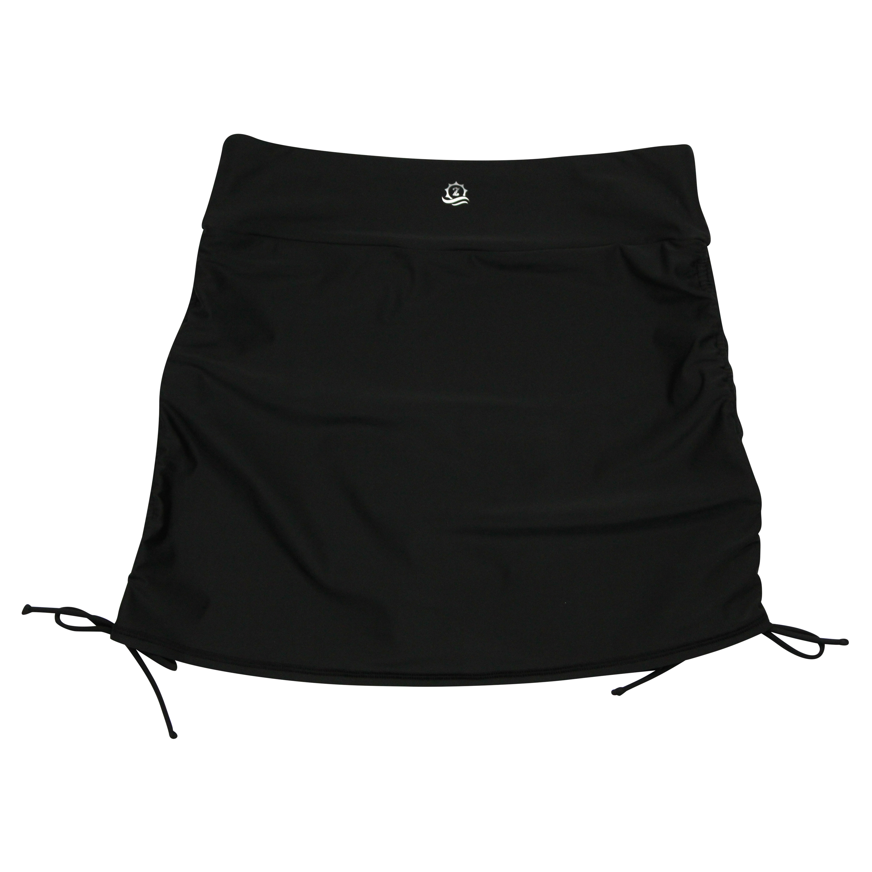 Women's Adjustable Swim Skirt Swim Bottom | "Black"-SwimZip UPF 50+ Sun Protective Swimwear & UV Zipper Rash Guards-pos11