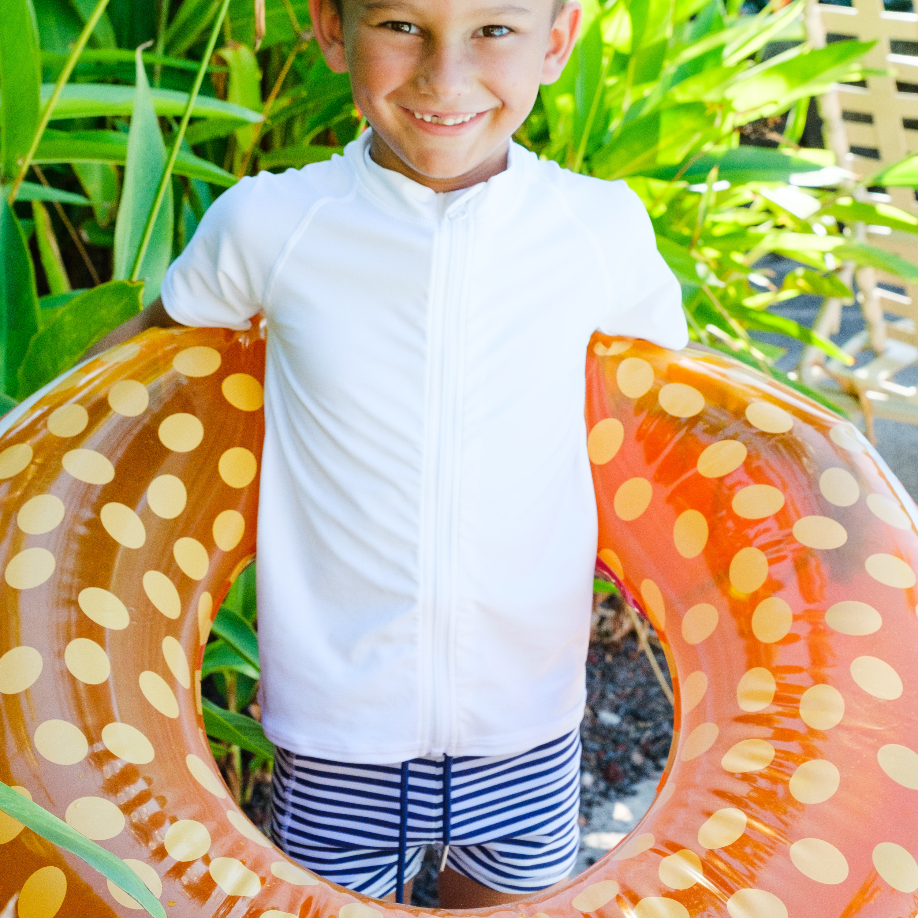 Kids Euro Swim Shorties | "Stunner"-SwimZip UPF 50+ Sun Protective Swimwear & UV Zipper Rash Guards-pos2