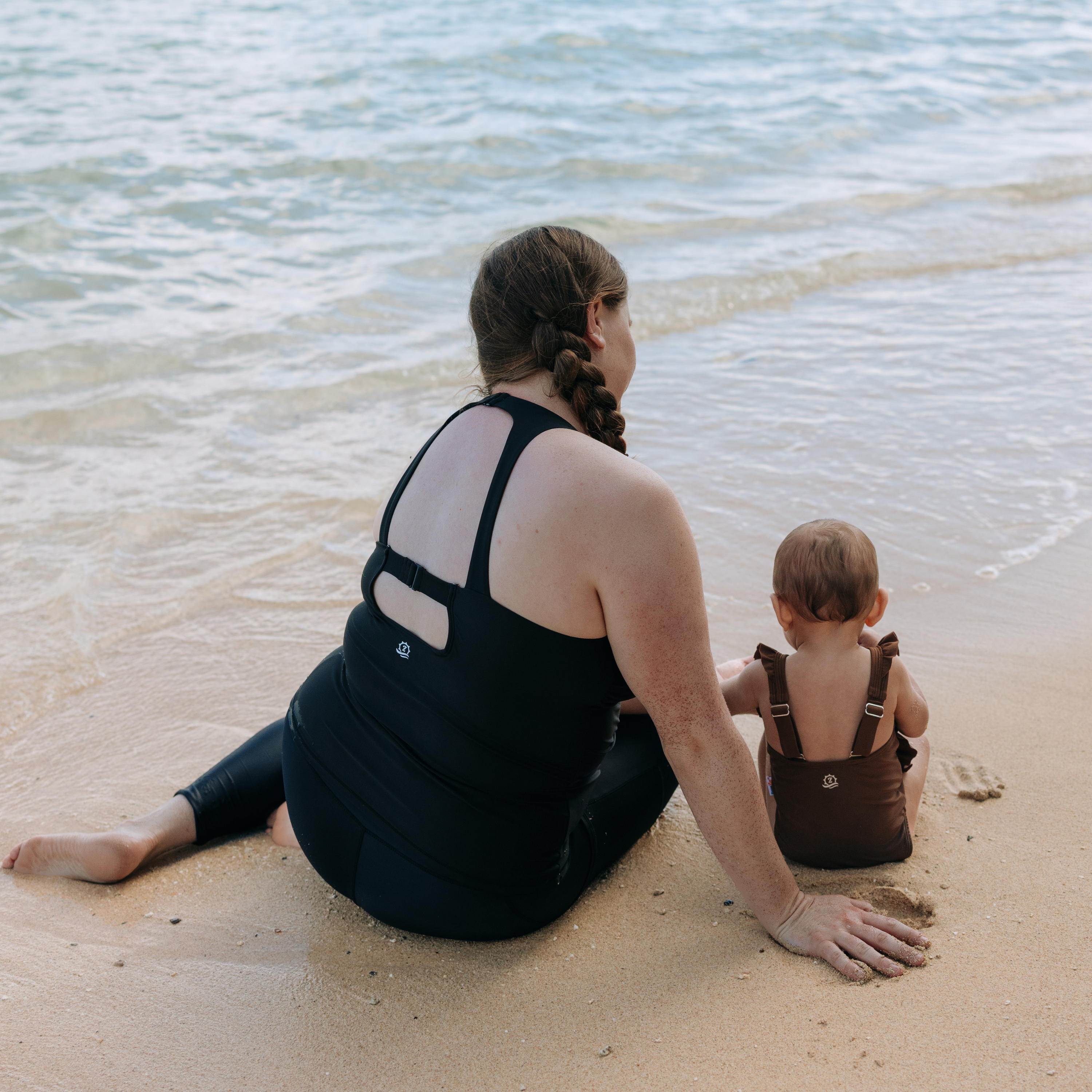 Girls Ruffle One-Piece Swimsuit | "Too Sweet" Cold Brew-SwimZip UPF 50+ Sun Protective Swimwear & UV Zipper Rash Guards-pos13