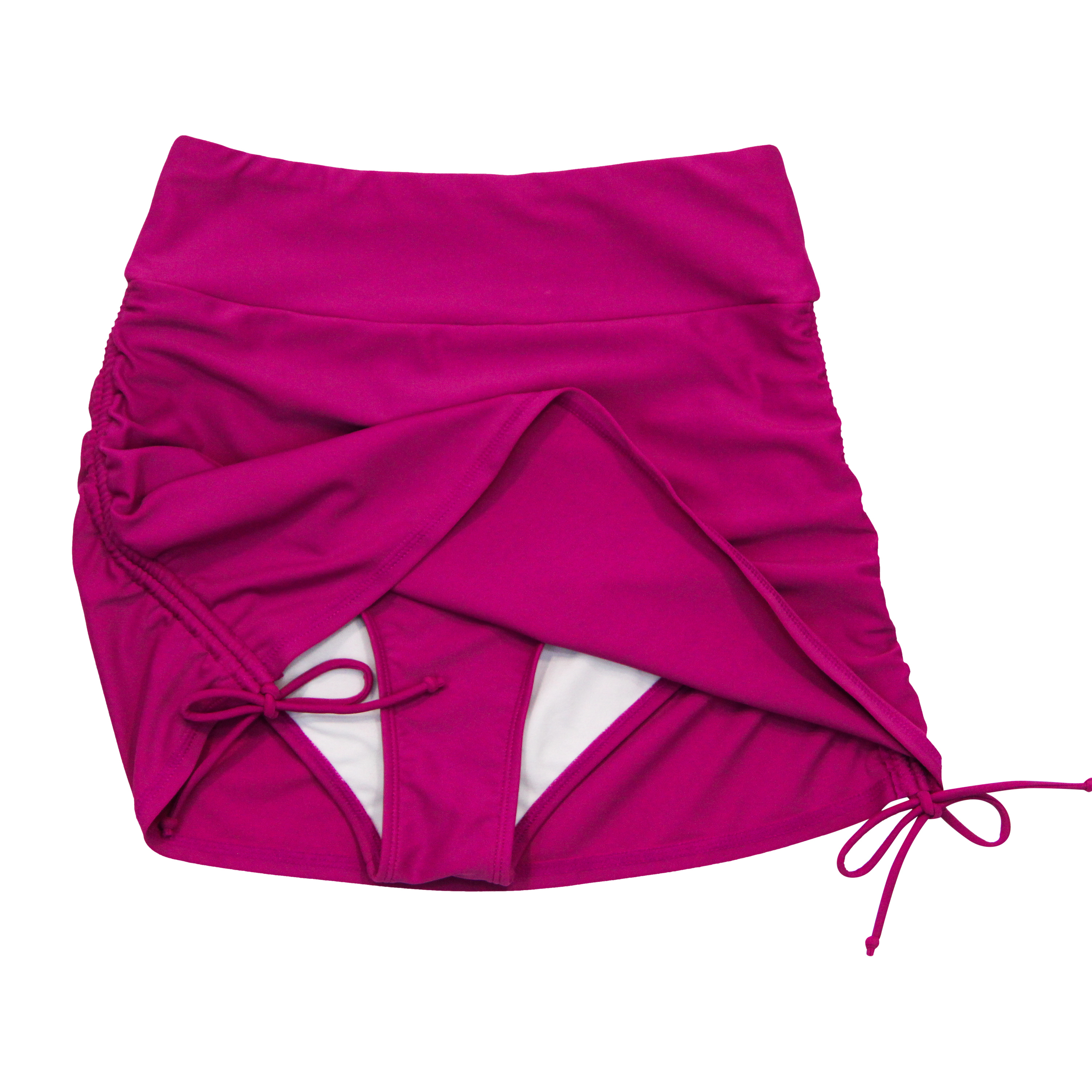 Women's Adjustable Swim Skirt Swim Bottom | "Fuchsia"-SwimZip UPF 50+ Sun Protective Swimwear & UV Zipper Rash Guards-pos12