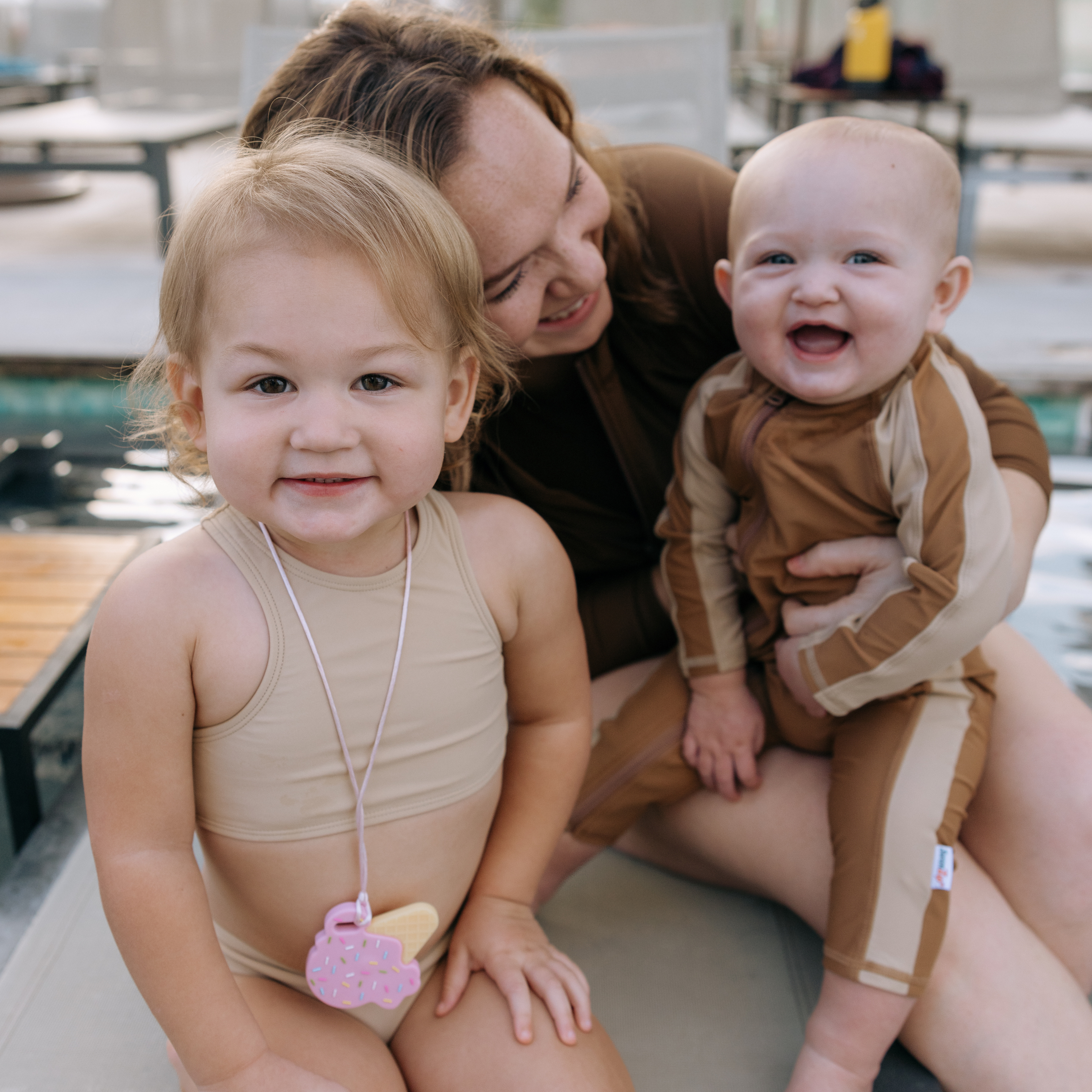 Sunsuit - Long Sleeve Romper Swimsuit | "Canyon Haze"-SwimZip UPF 50+ Sun Protective Swimwear & UV Zipper Rash Guards-pos9