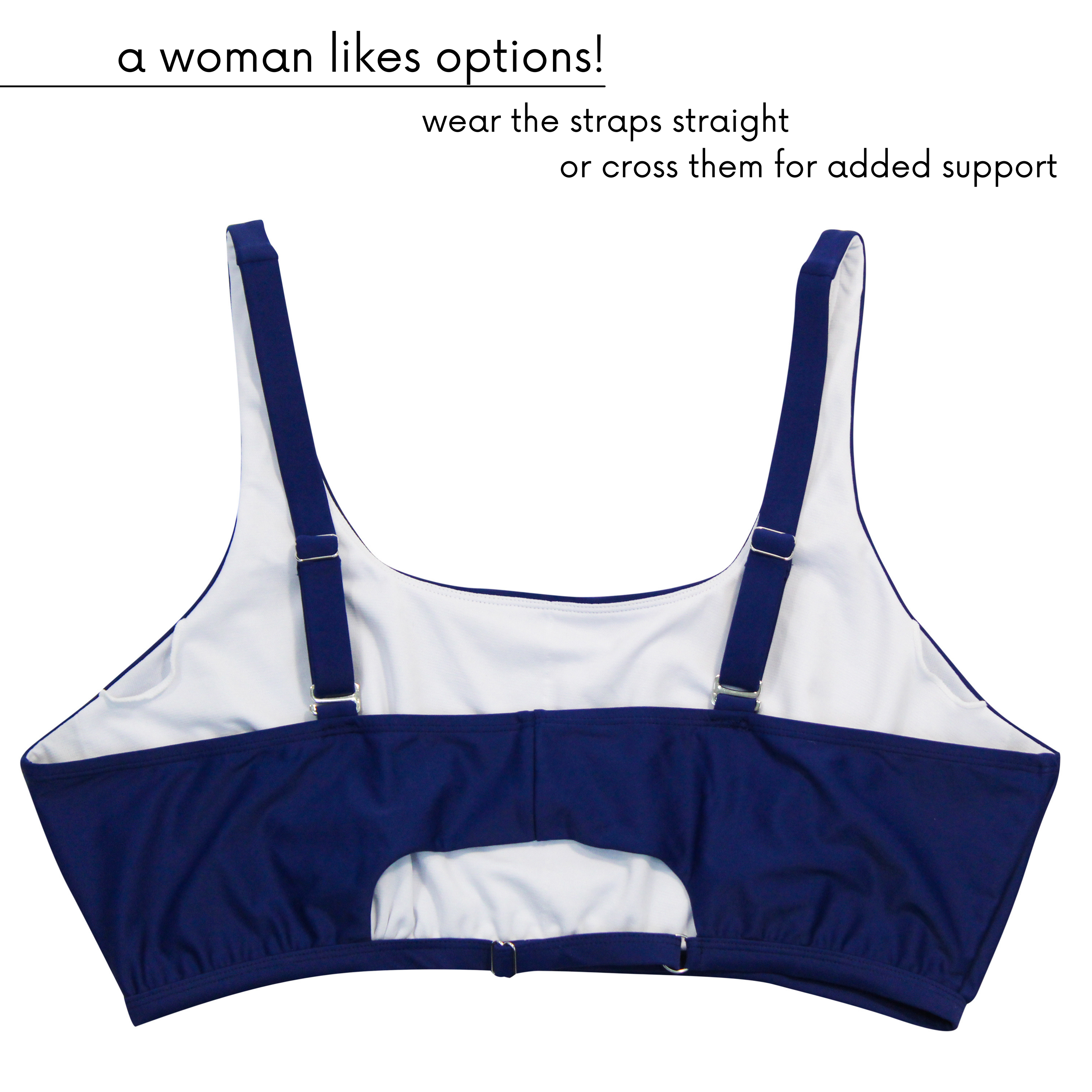 Women's Scoop Neck Bikini Top Plus Size | "Navy"-SwimZip UPF 50+ Sun Protective Swimwear & UV Zipper Rash Guards-pos7