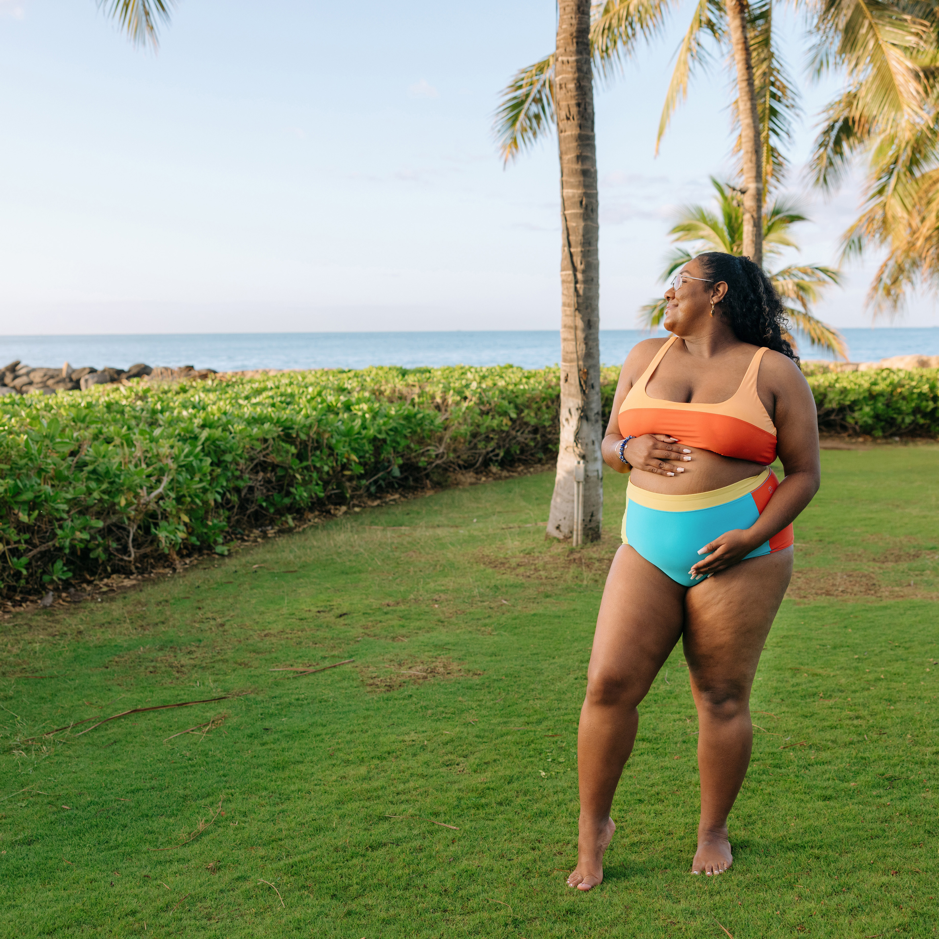 Women's Scoop Neck Bikini Top Plus Size | "Color Pop"-SwimZip UPF 50+ Sun Protective Swimwear & UV Zipper Rash Guards-pos6