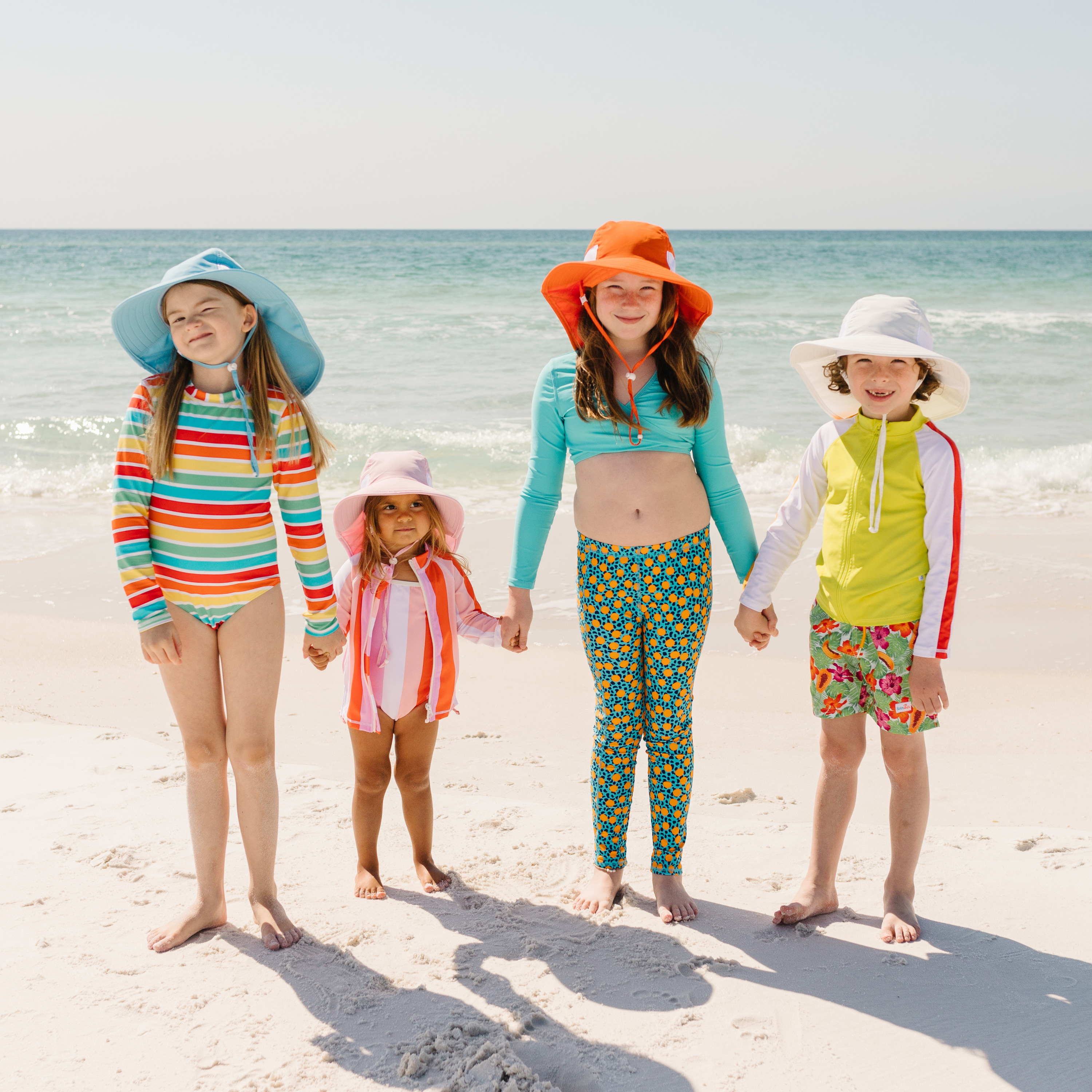 Kids Wide Brim + Flap Neck Sun Protective Adventure Hat - Pink-SwimZip UPF 50+ Sun Protective Swimwear & UV Zipper Rash Guards-pos7