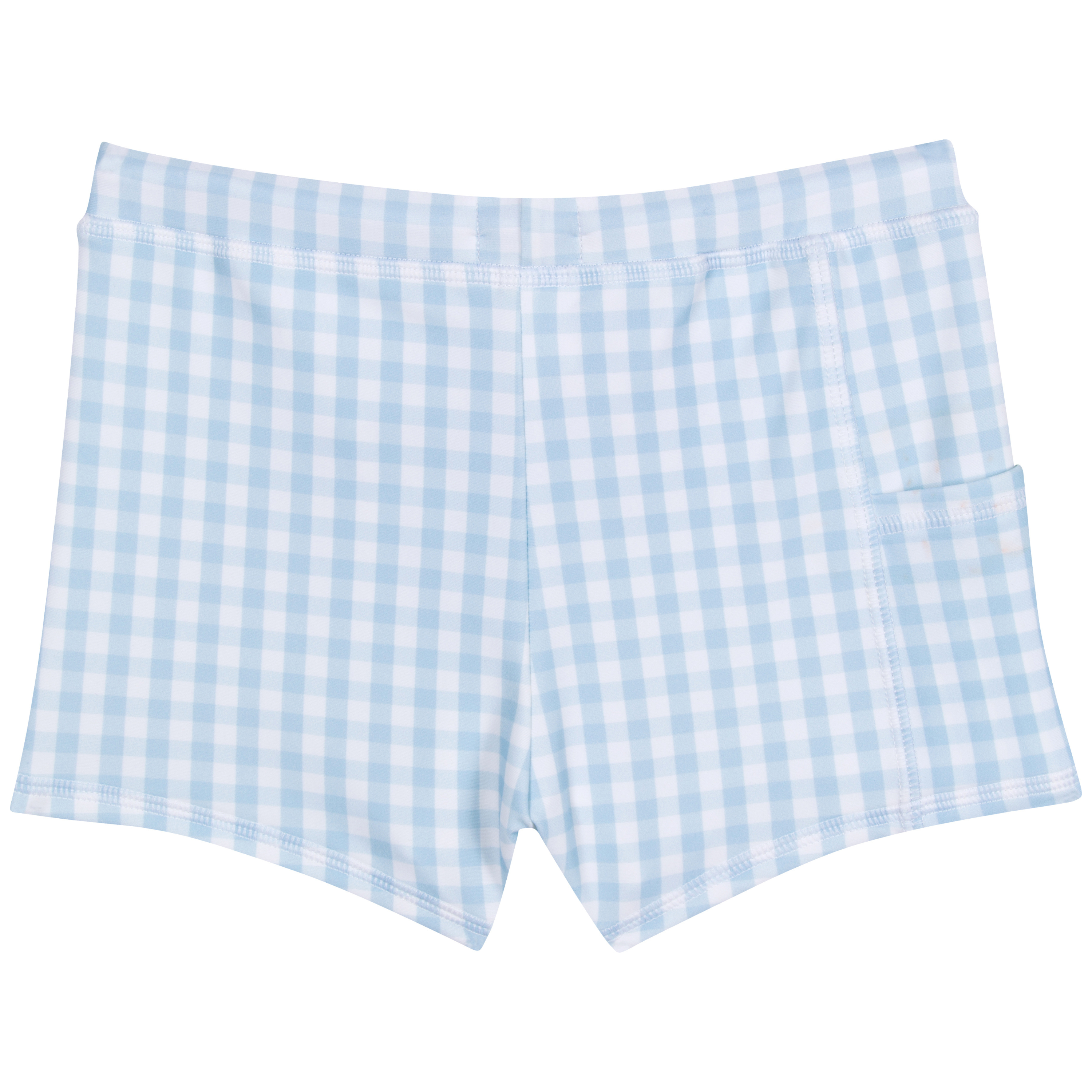 Kids Euro Swim Shorties | "Blue Gingham"-SwimZip UPF 50+ Sun Protective Swimwear & UV Zipper Rash Guards-pos7