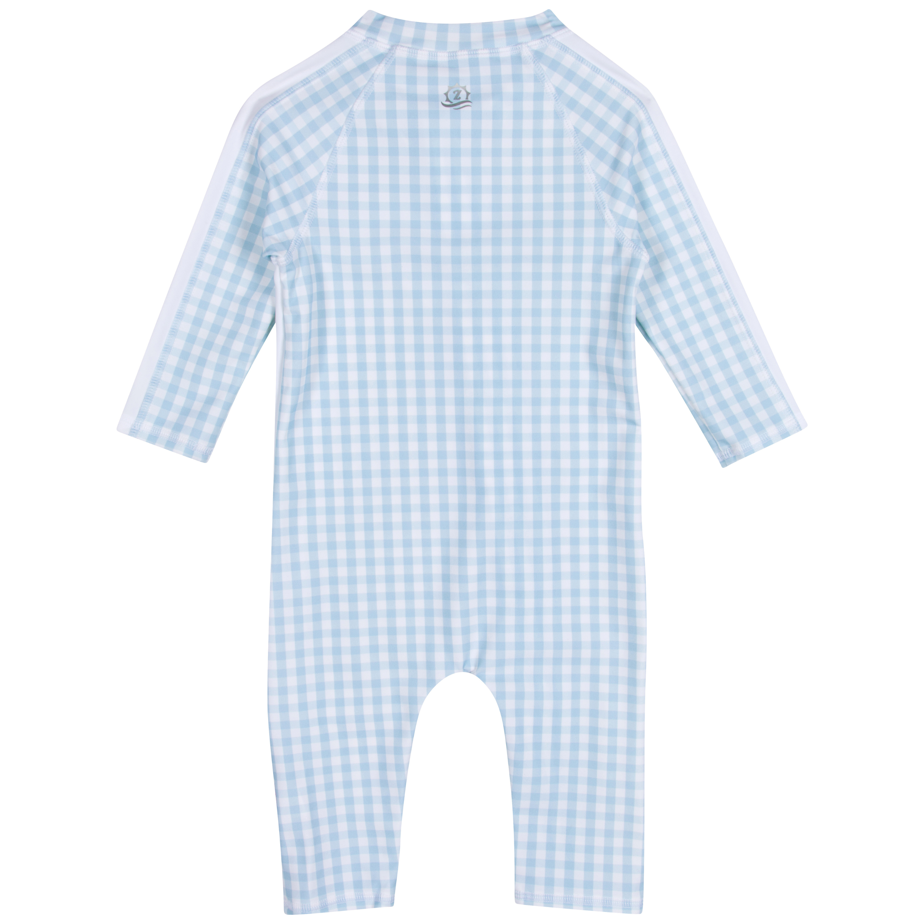 Sunsuit - Long Sleeve Romper Swimsuit | "Blue Gingham"-SwimZip UPF 50+ Sun Protective Swimwear & UV Zipper Rash Guards-pos10