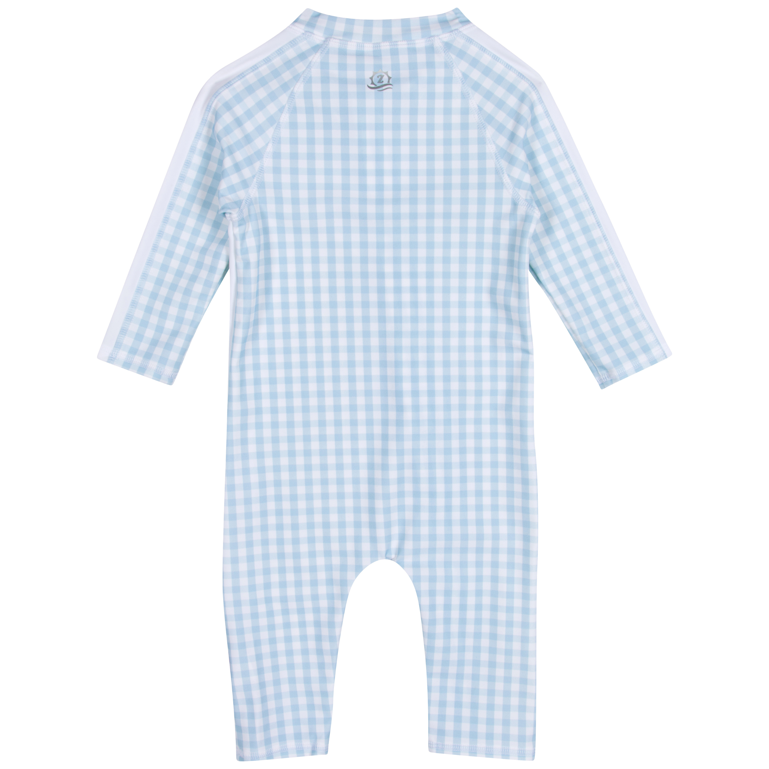 Sunsuit - Long Sleeve Romper Swimsuit | "Blue Gingham"-SwimZip UPF 50+ Sun Protective Swimwear & UV Zipper Rash Guards-pos11