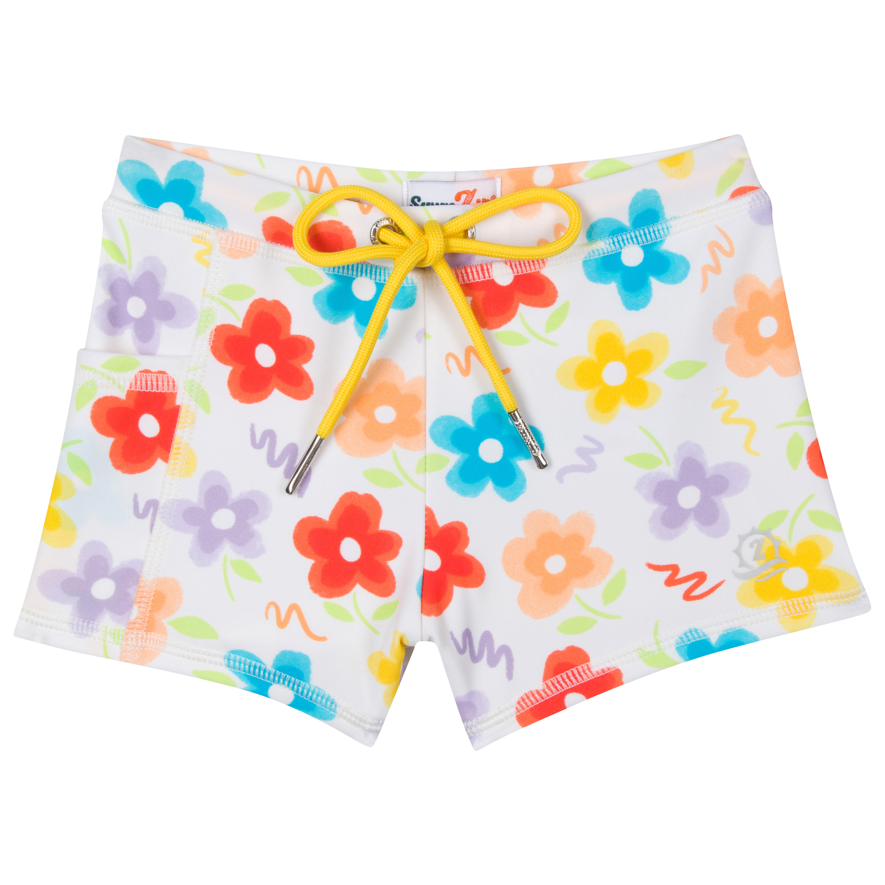 Kids Euro Swim Shorties | "Blossom"-SwimZip UPF 50+ Sun Protective Swimwear & UV Zipper Rash Guards-pos1
