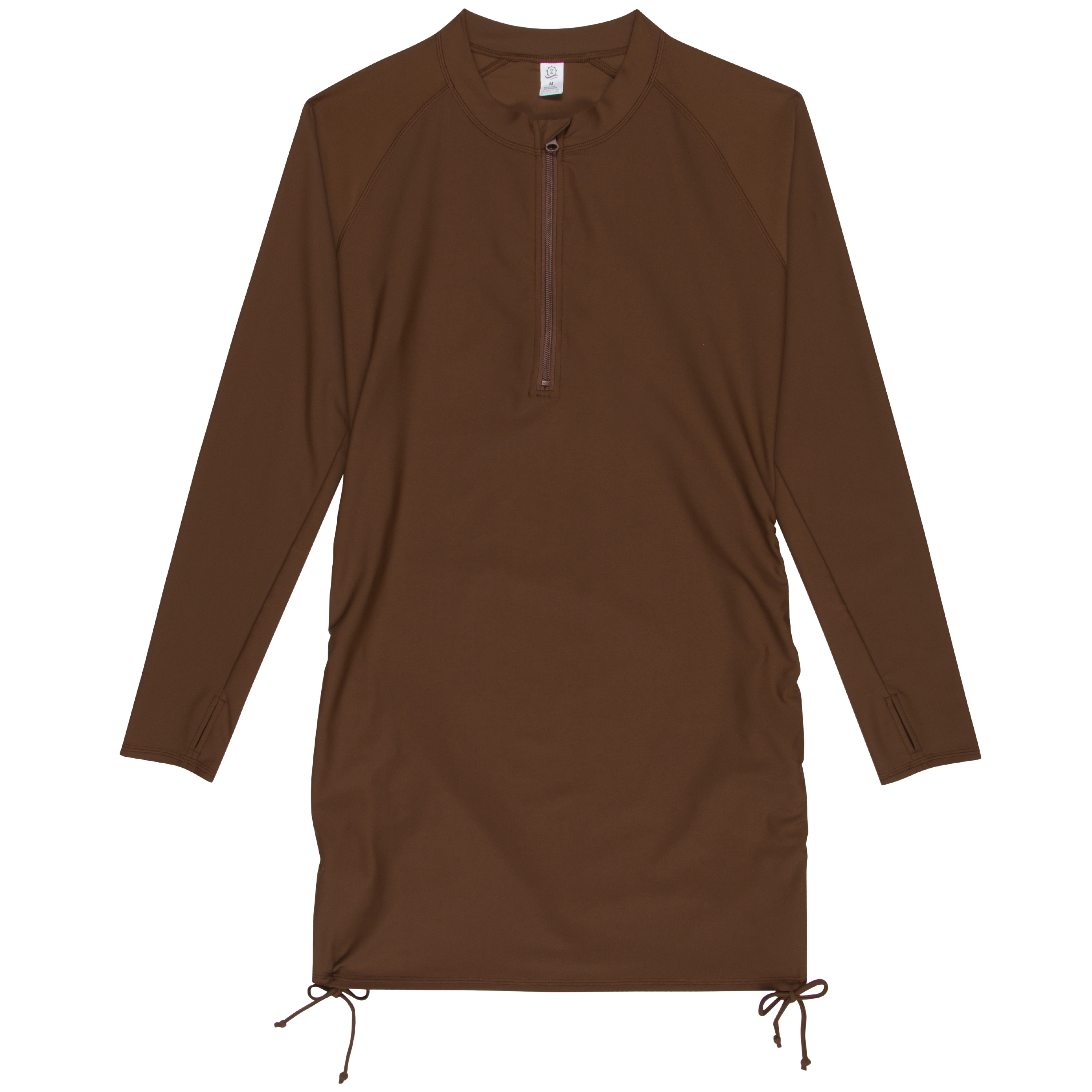 Women's Half Zip Swim Dress Cover Up | "Cold Brew"-XS-Cold Brew-SwimZip UPF 50+ Sun Protective Swimwear & UV Zipper Rash Guards-pos1