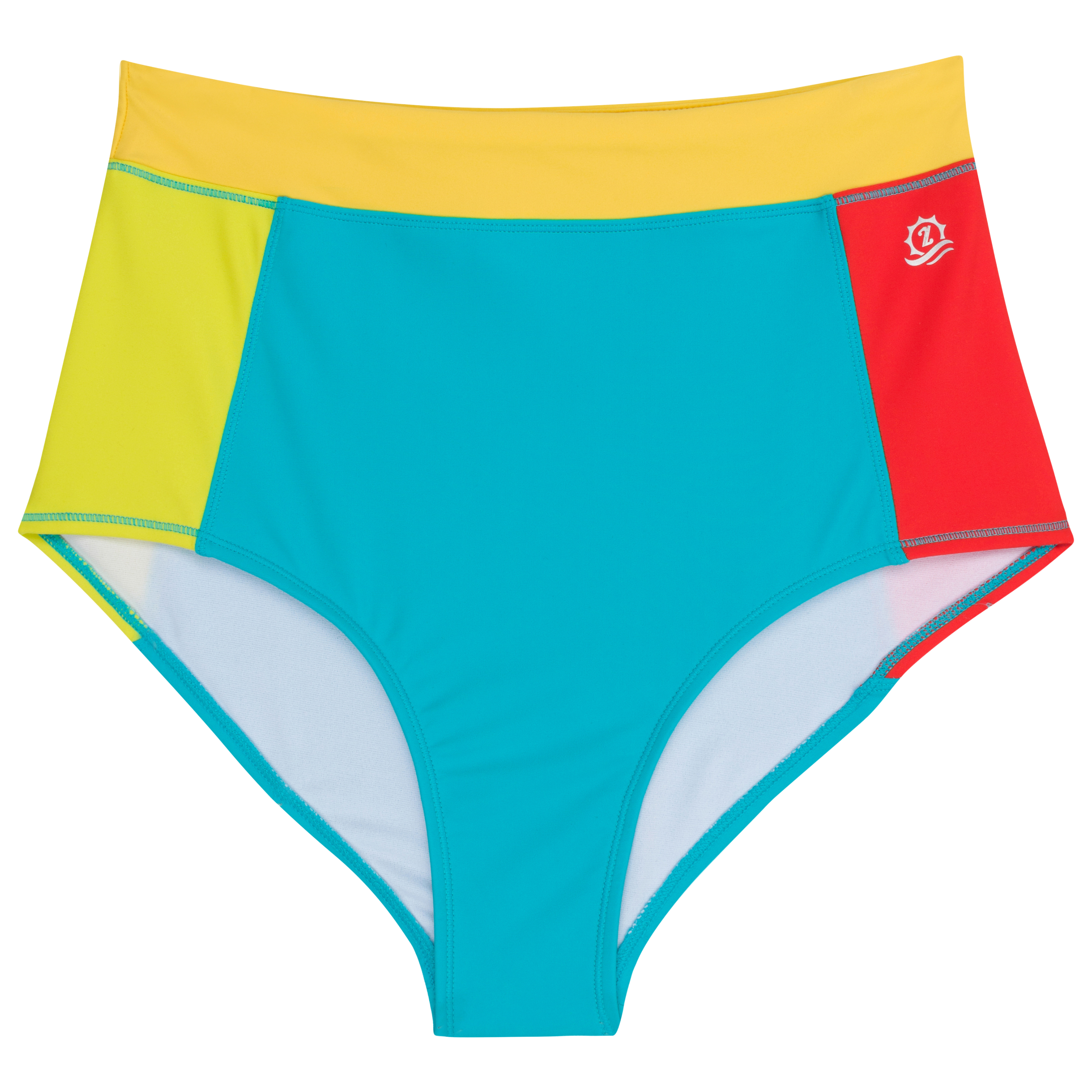 Women's High Waist Bikini Bottoms | "Color Pop"-SwimZip UPF 50+ Sun Protective Swimwear & UV Zipper Rash Guards-pos1