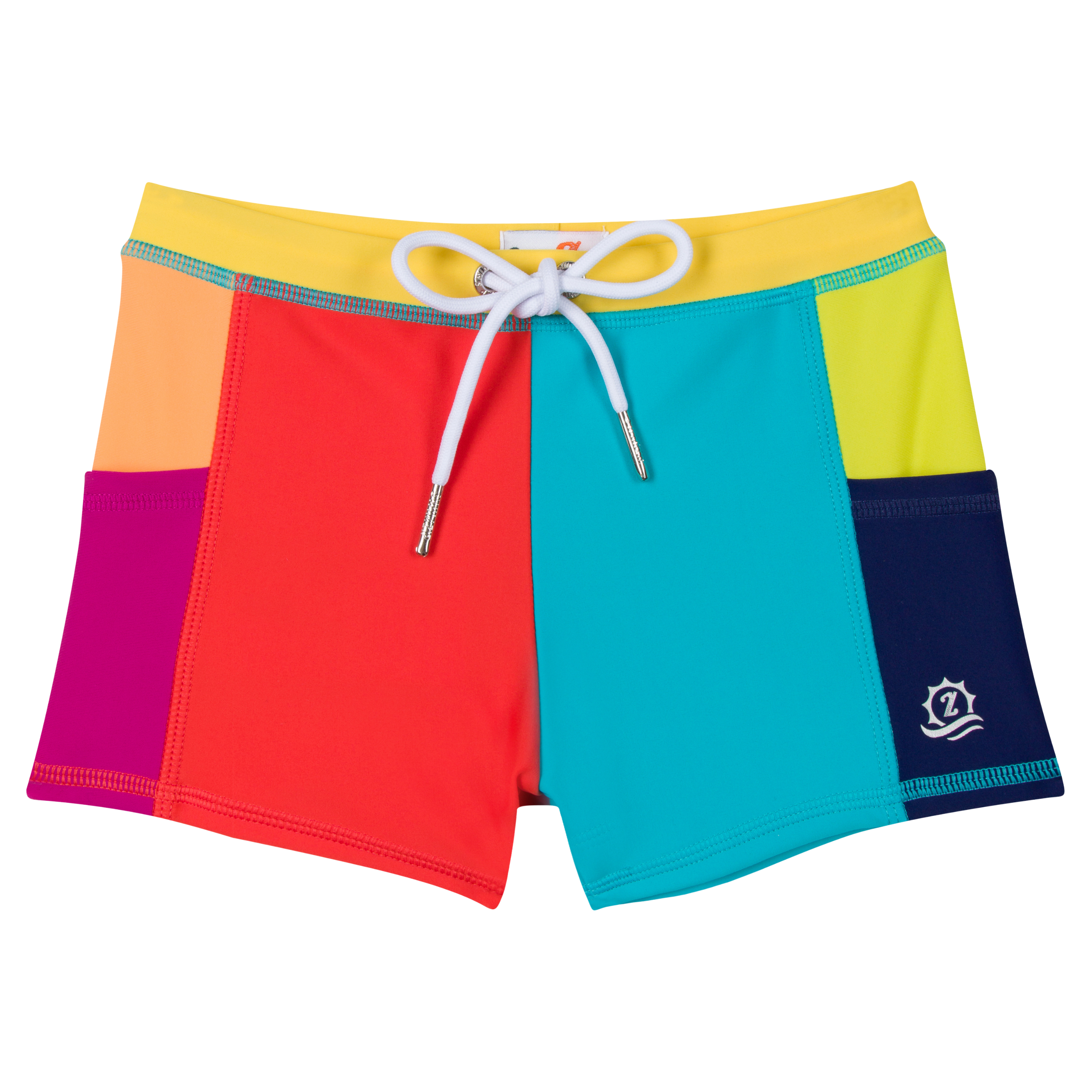 Kids Euro Swim Shorties | "Color Pop"-SwimZip UPF 50+ Sun Protective Swimwear & UV Zipper Rash Guards-pos1