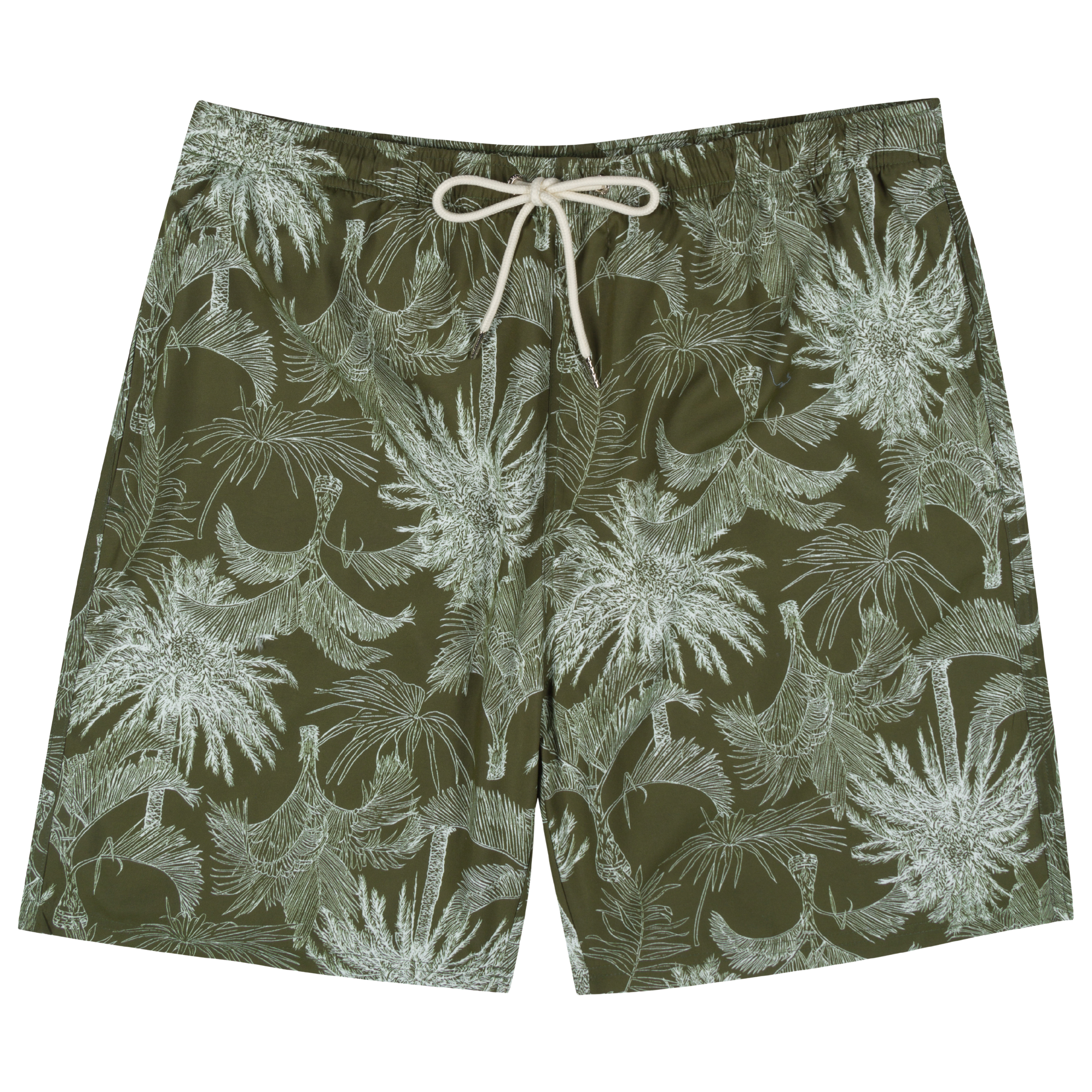 Men's 8" Swim Trunks Boxer Brief Liner | "Hawaiian Rainforest"-S-Hawaiian Rainforest-SwimZip UPF 50+ Sun Protective Swimwear & UV Zipper Rash Guards-pos1