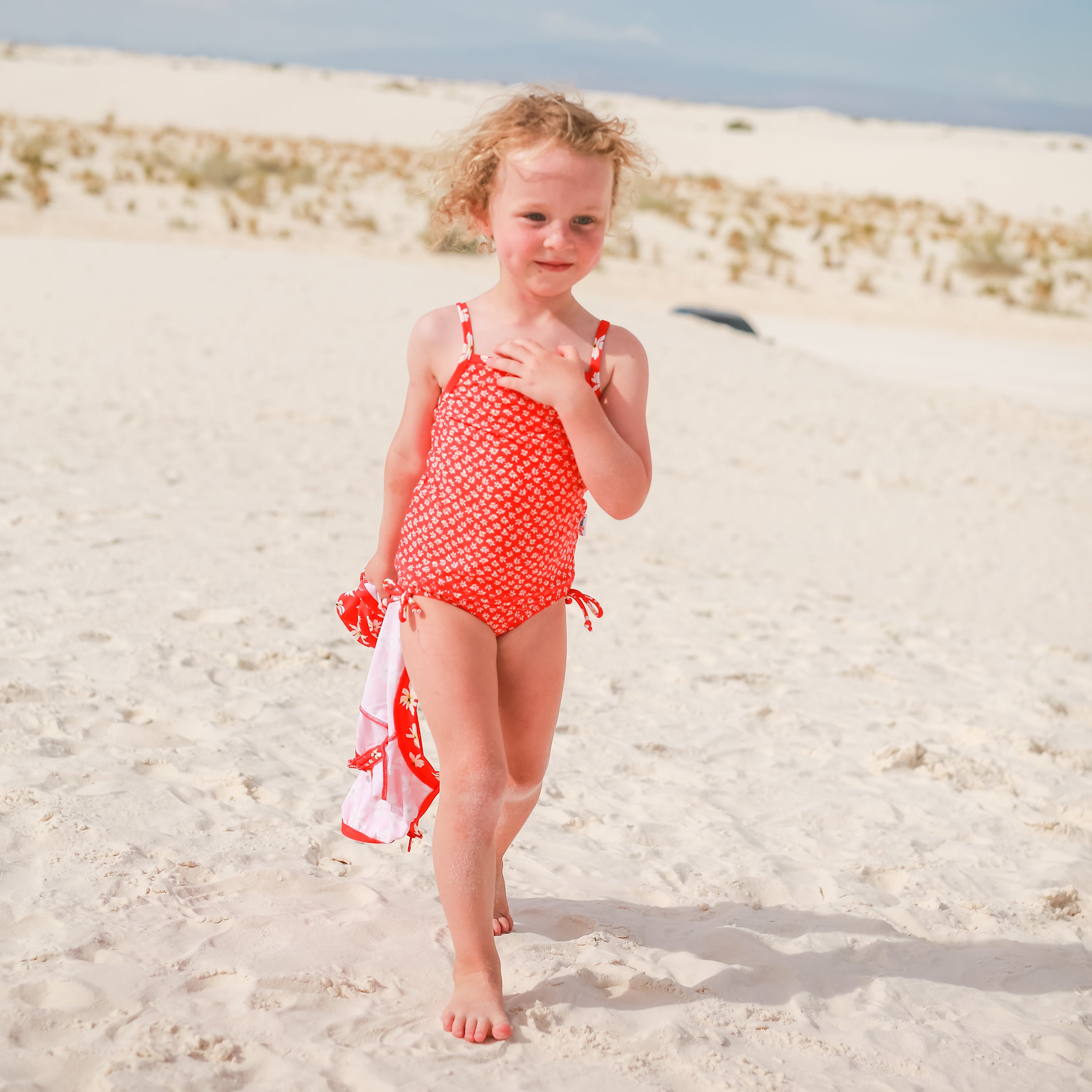 Girls Short Sleeve Rash Guard + Tankini Bikini Set (3 Piece) | "Daisy”-SwimZip UPF 50+ Sun Protective Swimwear & UV Zipper Rash Guards-pos5