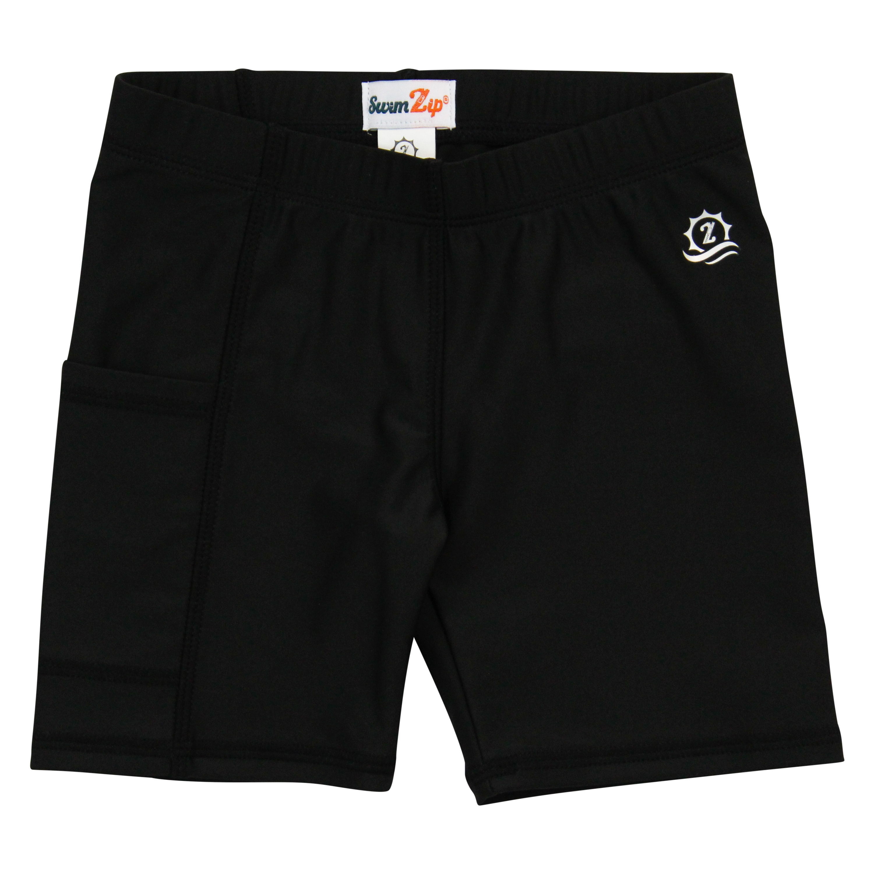 Kids Jammers Swim Shorts | "Black"-SwimZip UPF 50+ Sun Protective Swimwear & UV Zipper Rash Guards-pos1