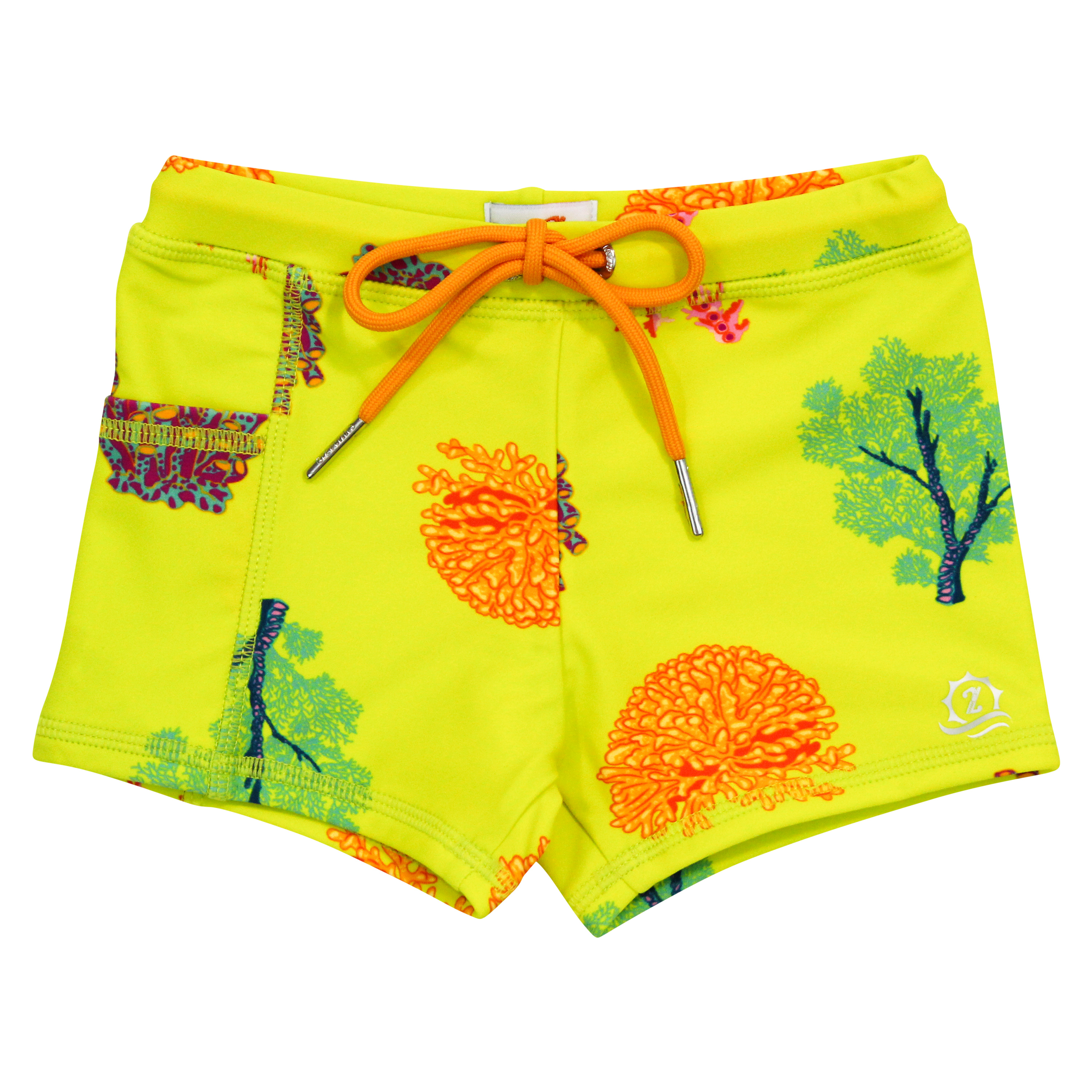 Kids Euro Swim Shorties | "Coral"-SwimZip UPF 50+ Sun Protective Swimwear & UV Zipper Rash Guards-pos1