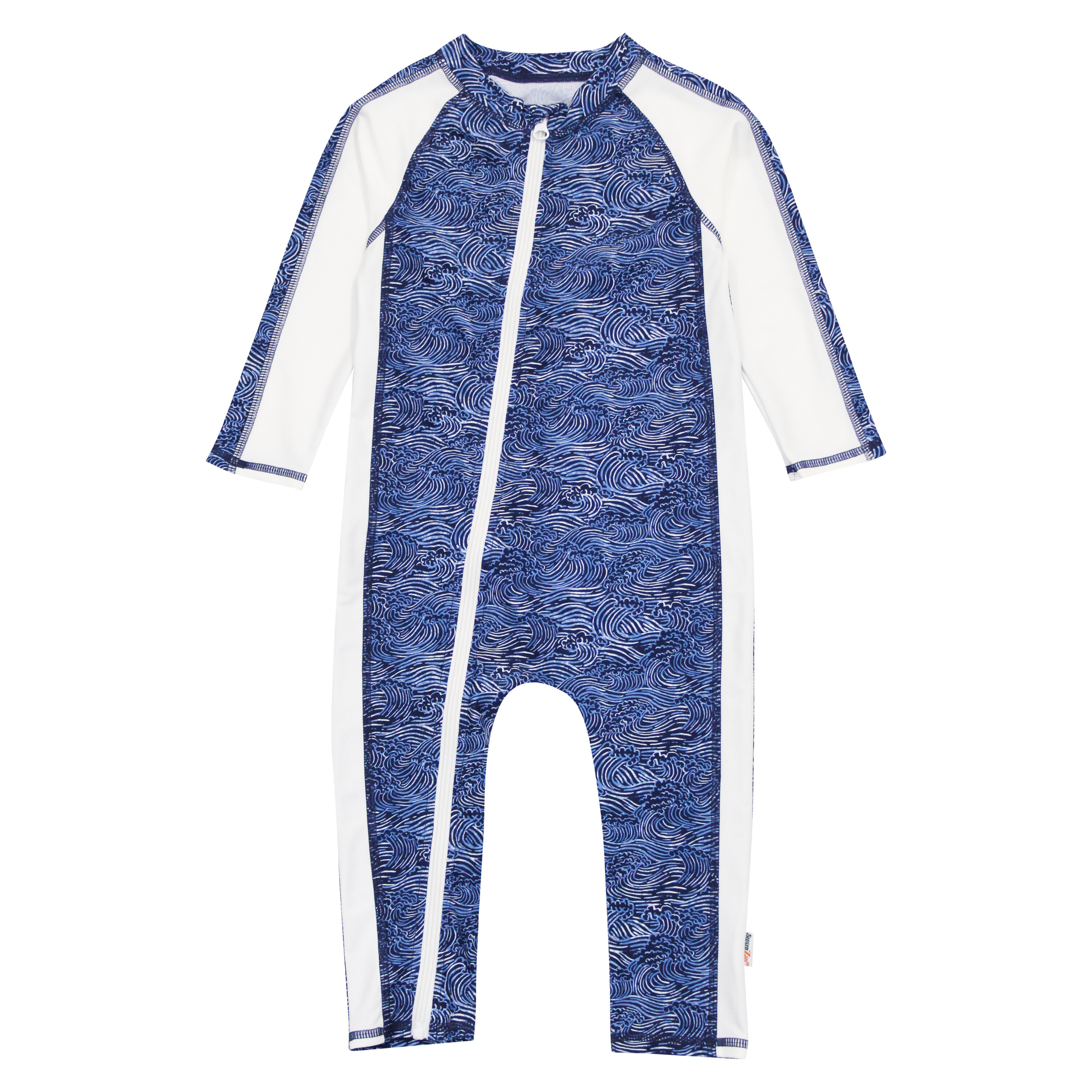 Sunsuit - Long Sleeve Romper Swimsuit | "Ocean Breeze"-SwimZip UPF 50+ Sun Protective Swimwear & UV Zipper Rash Guards-pos1