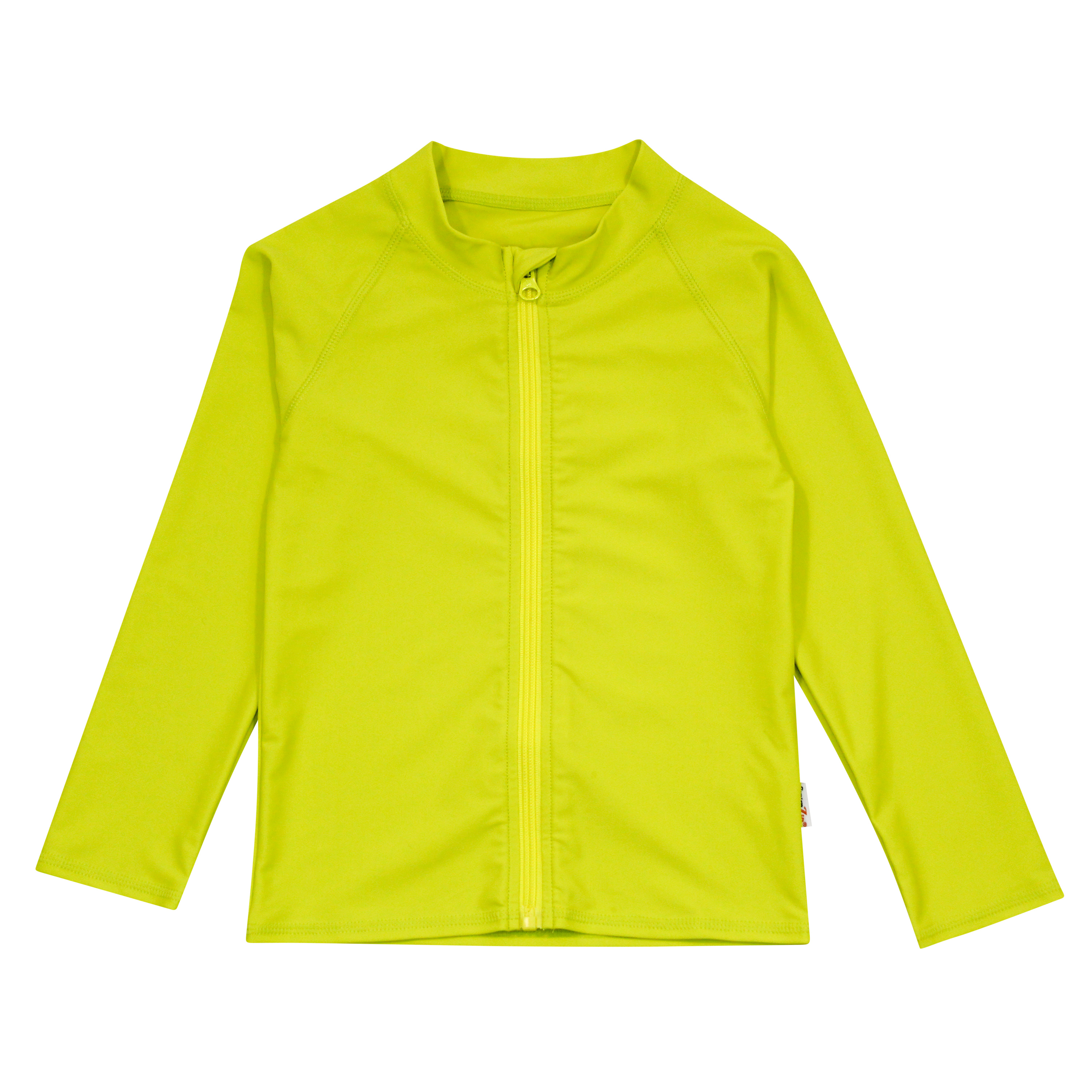 Kids UPF 50+ Long Sleeve Zipper Rash Guard Swim Shirt | "Sulphur Yellow"-6-12 Month-Sulphur Yellow-SwimZip UPF 50+ Sun Protective Swimwear & UV Zipper Rash Guards-pos1