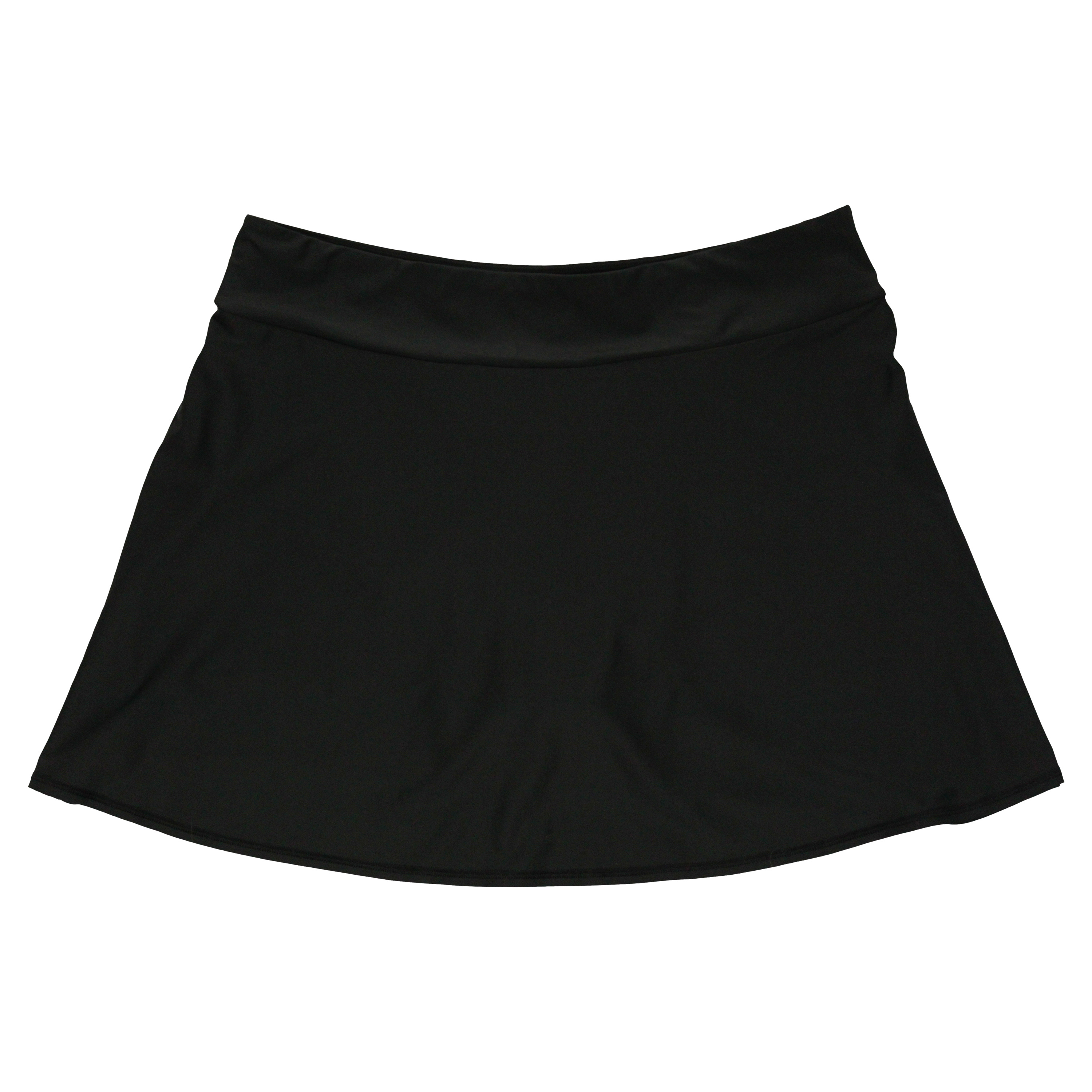 Women's A-Line Tummy Control Swim Skirt | “Black”-XS-Black-SwimZip UPF 50+ Sun Protective Swimwear & UV Zipper Rash Guards-pos1