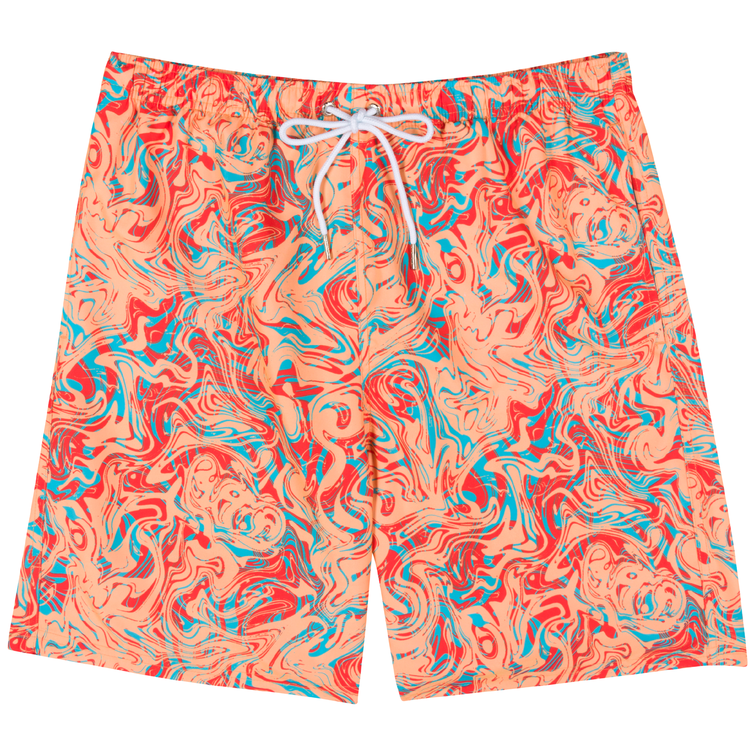 Men's 8" Swim Trunks Boxer Brief Liner | "Swirl"-S-Swirl-SwimZip UPF 50+ Sun Protective Swimwear & UV Zipper Rash Guards-pos1