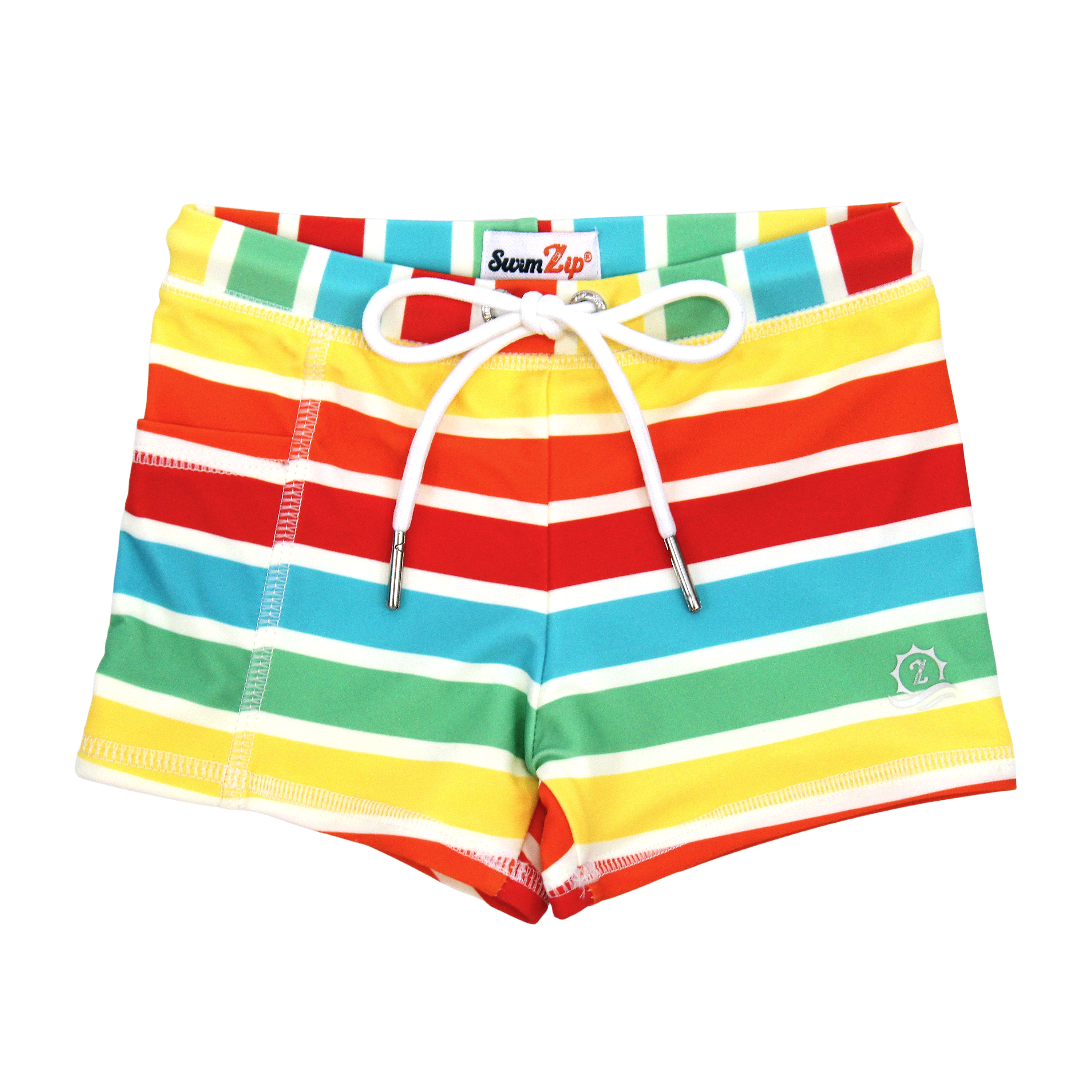 Kids Euro Swim Shorties | "Rainbow"-SwimZip UPF 50+ Sun Protective Swimwear & UV Zipper Rash Guards-pos1