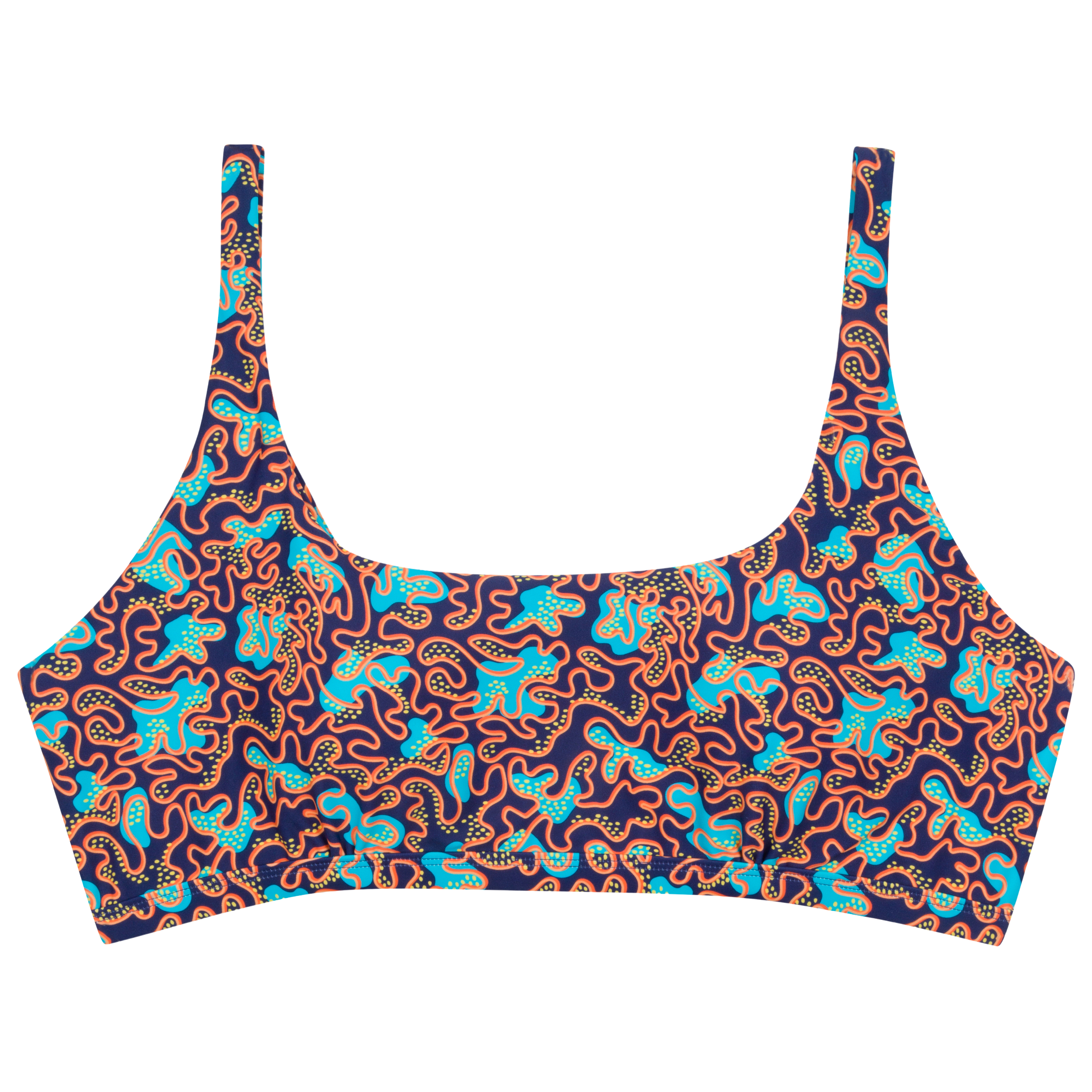 Women's Scoop Neck Bikini Top Plus Size | "Deep Dive"-1X-Deep Dive-SwimZip UPF 50+ Sun Protective Swimwear & UV Zipper Rash Guards-pos1