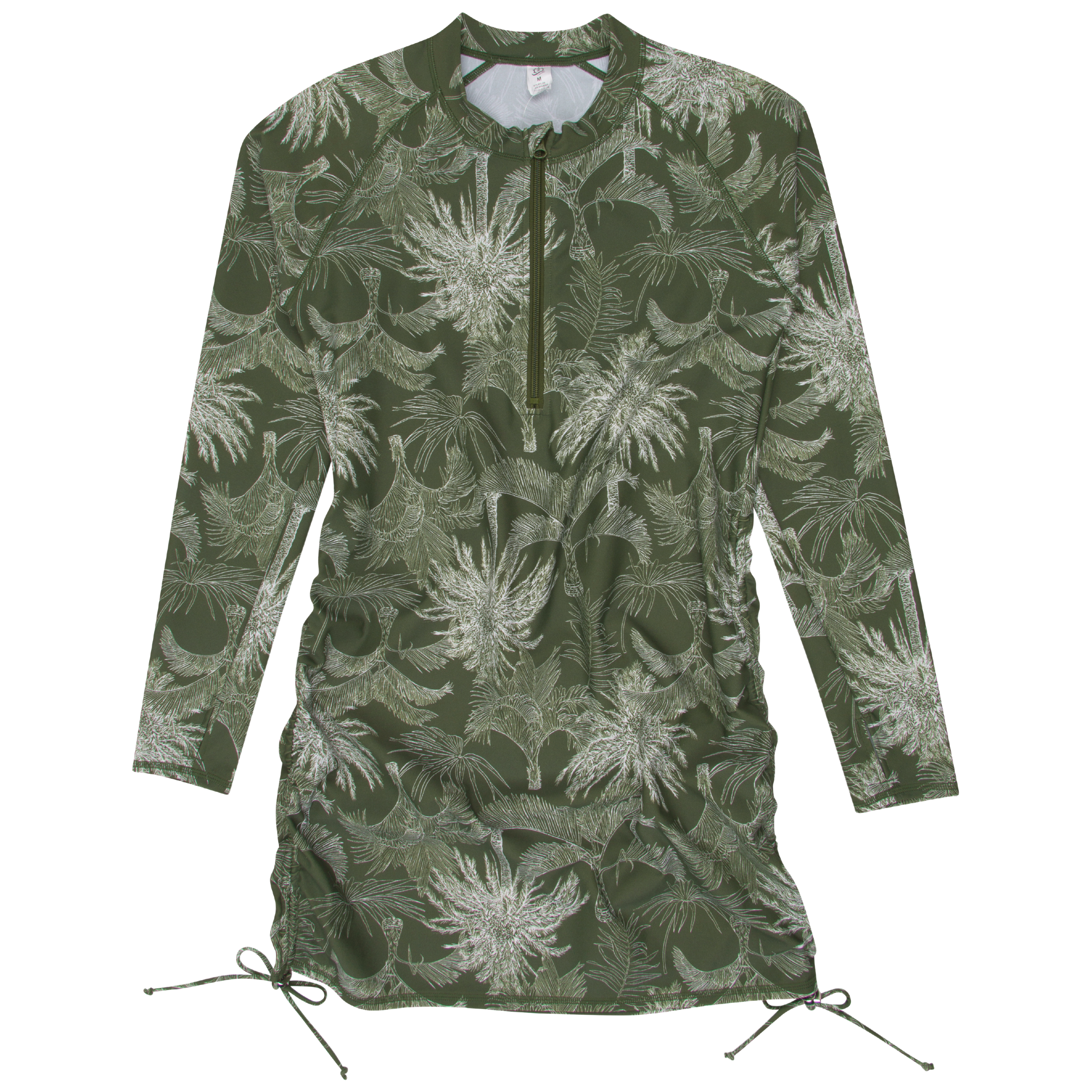 Women's Half Zip Swim Dress Cover Up | "Hawaiian Rainforest"-XS-Hawaiian Rainforest-SwimZip UPF 50+ Sun Protective Swimwear & UV Zipper Rash Guards-pos1