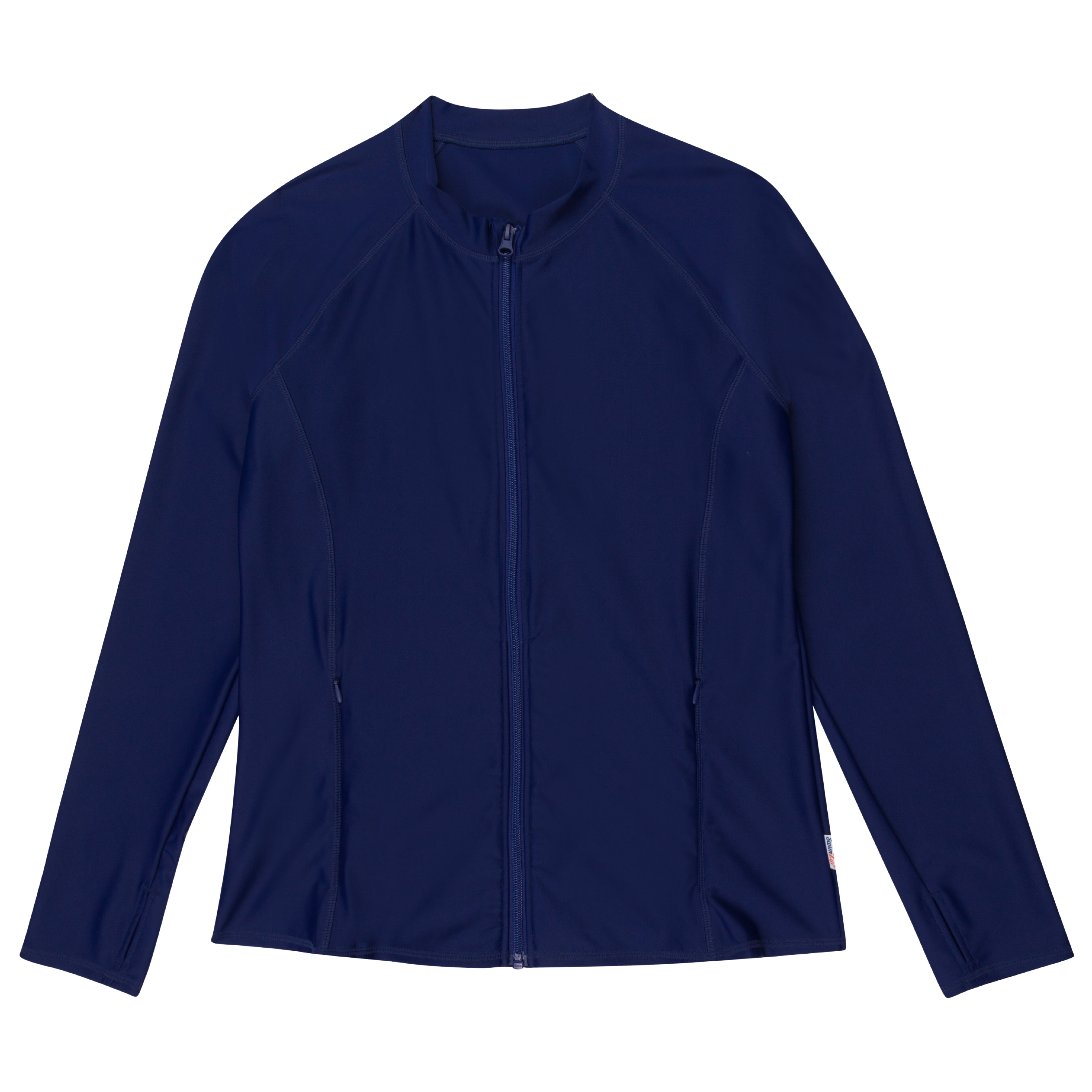 Women's Long Sleeve Rash Guard with Pockets | "Navy"-XS-Navy-SwimZip UPF 50+ Sun Protective Swimwear & UV Zipper Rash Guards-pos1