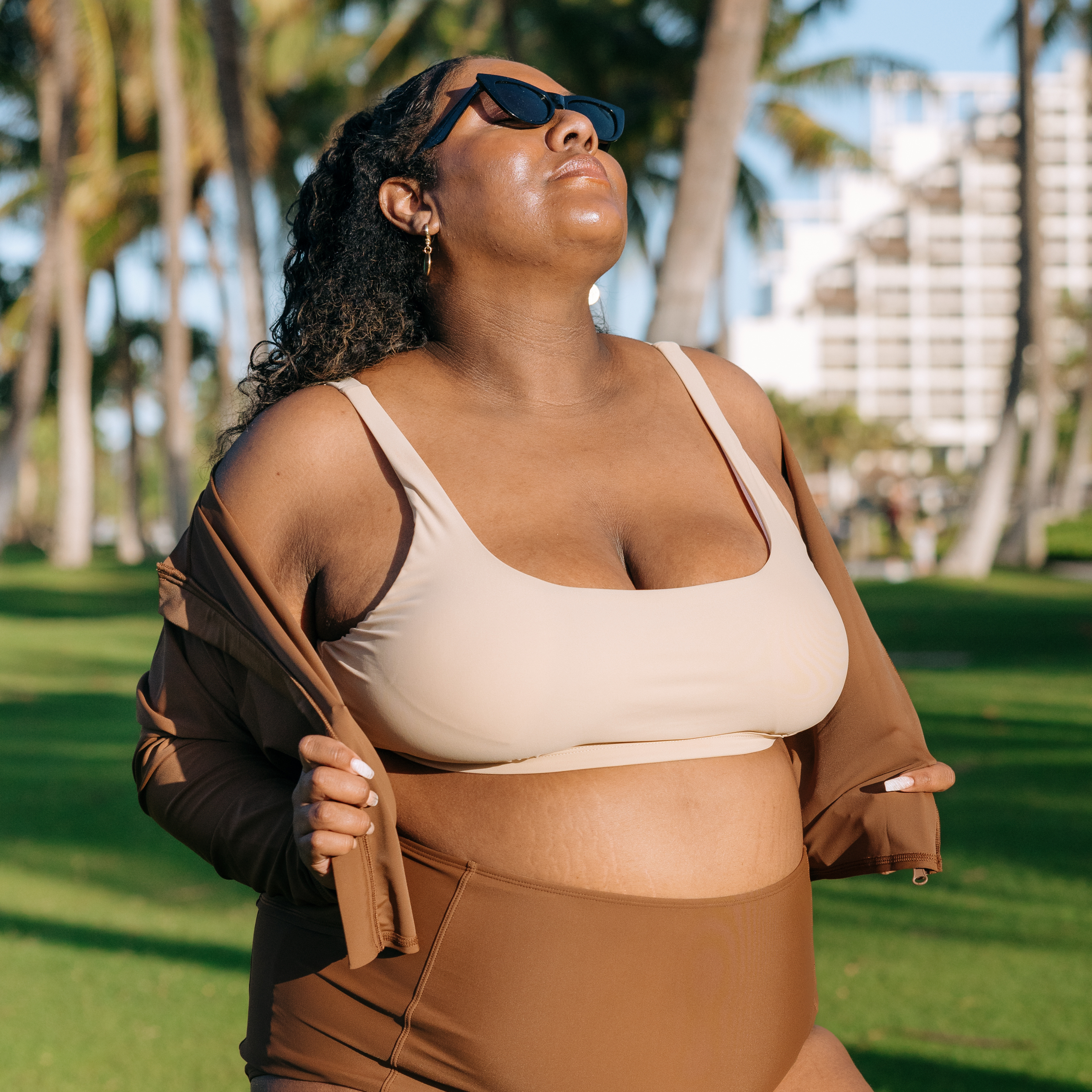 Women's Scoop Neck Bikini Top Plus Size | "Sandy Beach"-SwimZip UPF 50+ Sun Protective Swimwear & UV Zipper Rash Guards-pos6