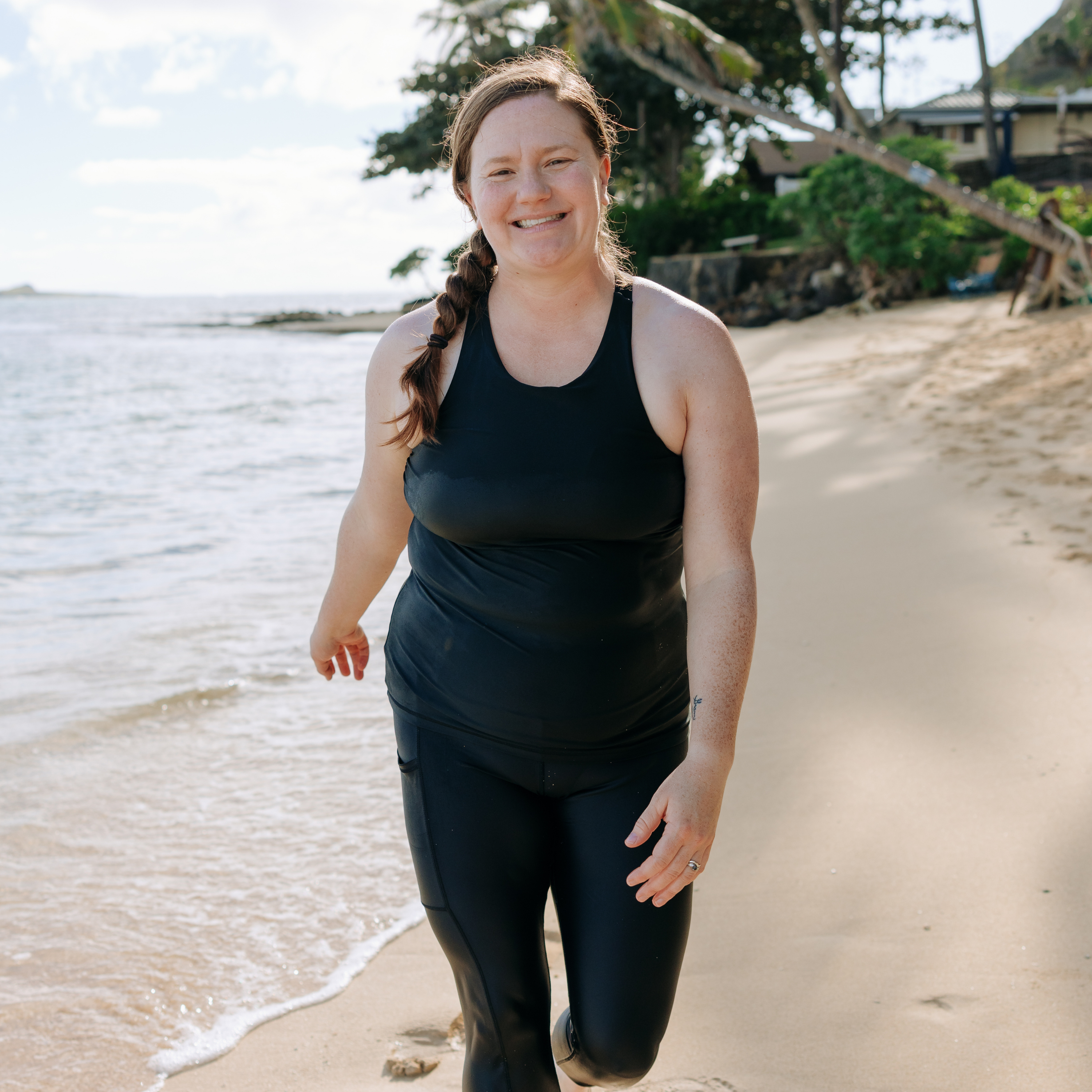 Women’s High Neck Fitted Tankini Top | “Black”-SwimZip UPF 50+ Sun Protective Swimwear & UV Zipper Rash Guards-pos8