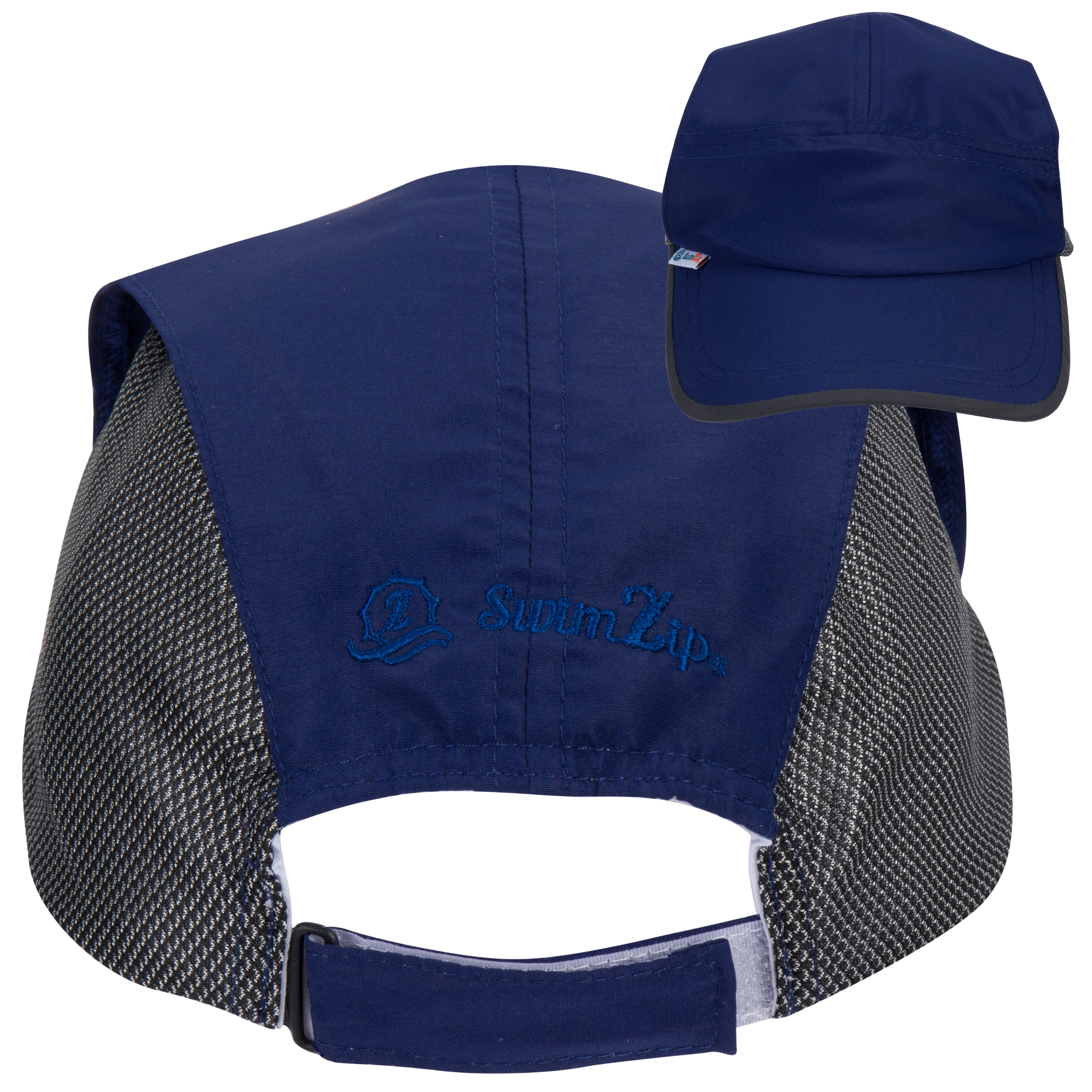 Adjustable UPF Baseball Hat - one-size fits all | Navy-SwimZip UPF 50+ Sun Protective Swimwear & UV Zipper Rash Guards-pos4